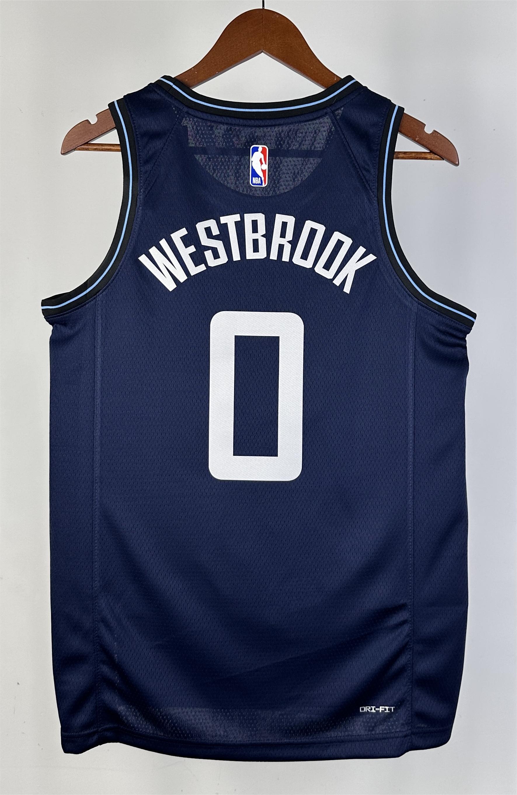 NBA Season 2024 Men Los Angeles Clippers Navy #0 WESTBROOK Jersey High Quality Name and Number Print - leoleo123123