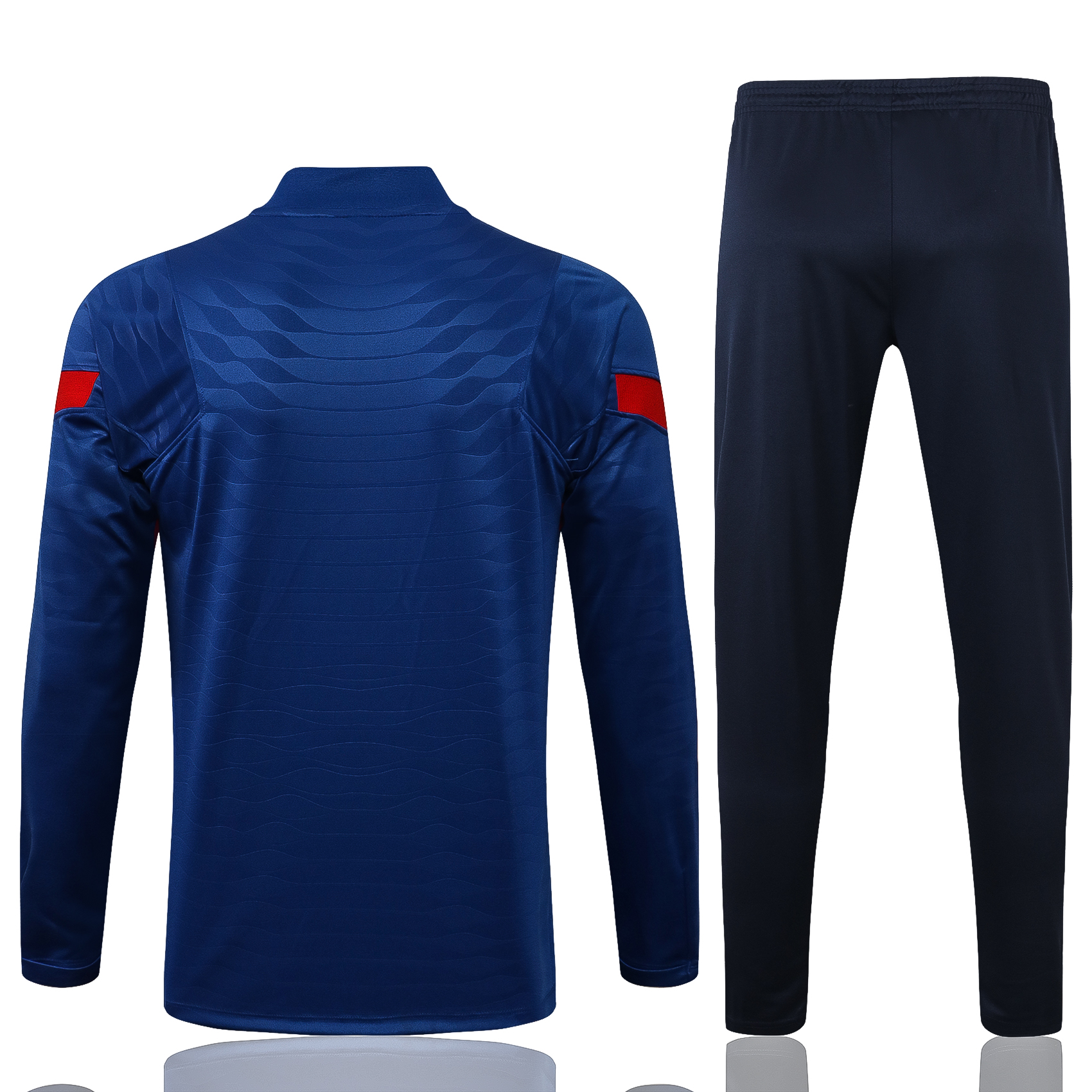 21-22 At Madrid Blue with Zipper Sweater Tracksuit Thai Quality - leoleo123123