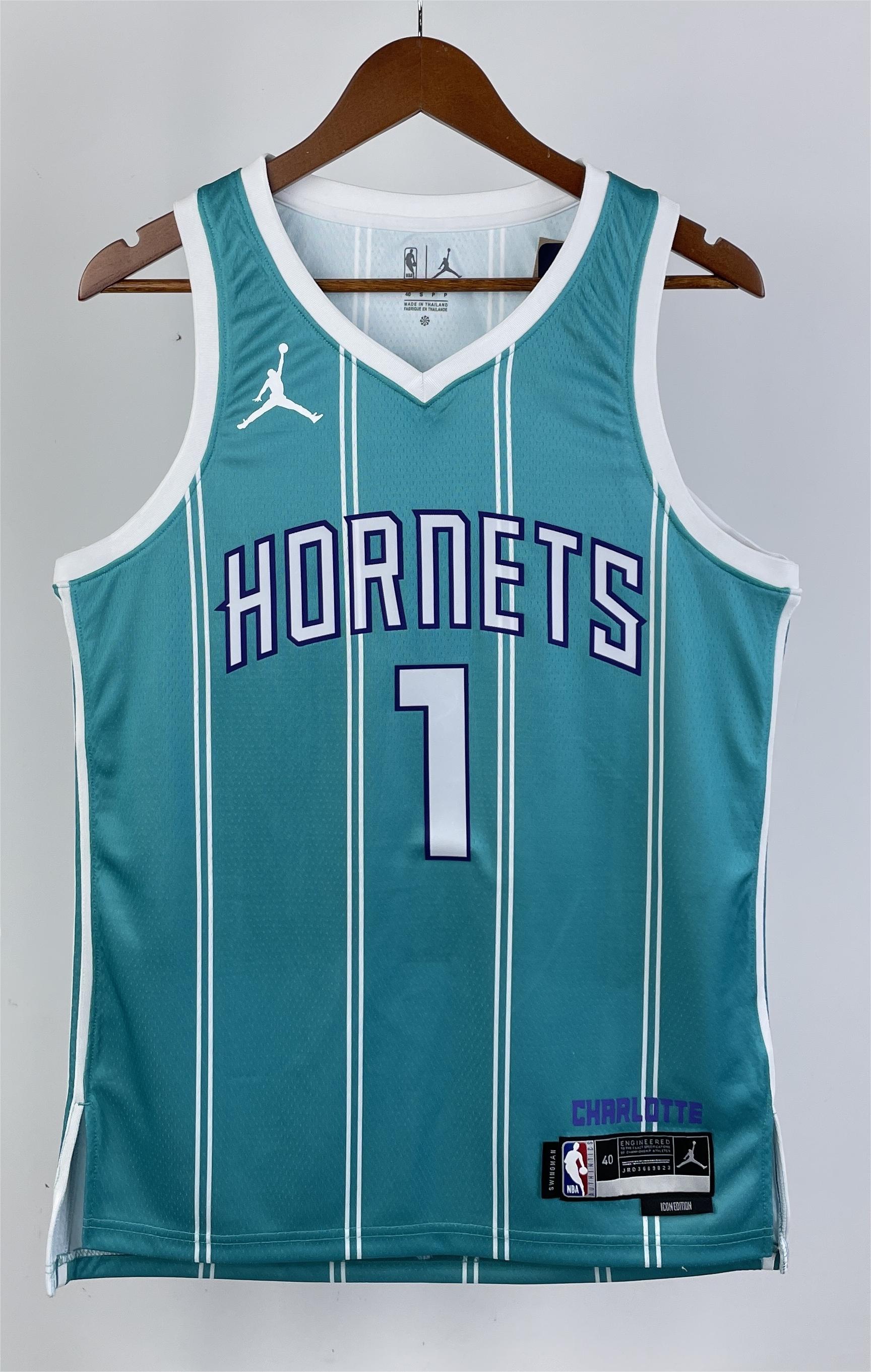 NBA Men 2023 Charlotte Hornets Green #1 BALL Jersey High Quality Name and Number Print - leoleo123123