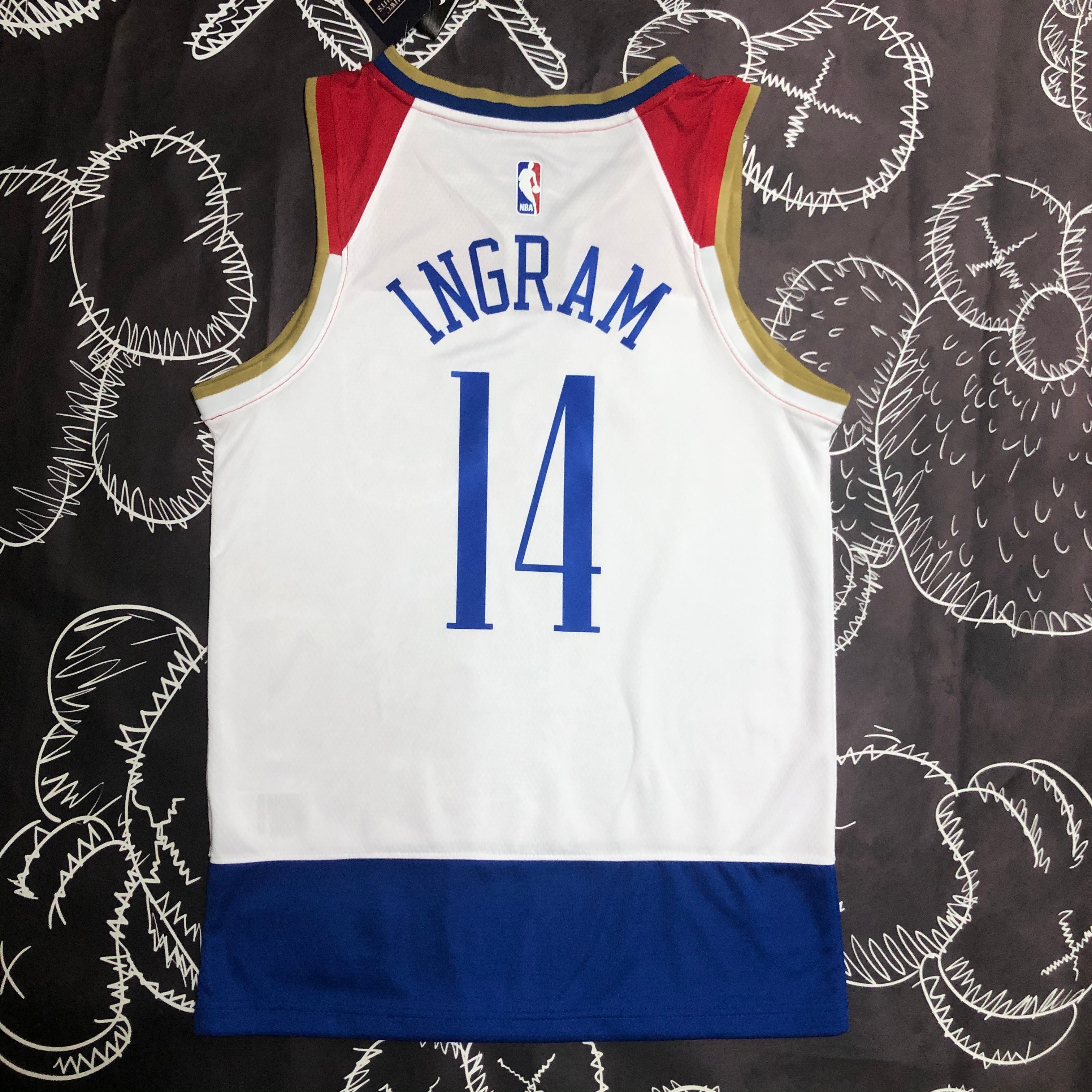 NBA Men Season 2020 New Orleans Pelicans White City #14 INGRAM Jersey High Quality Name and Number Print - leoleo123123