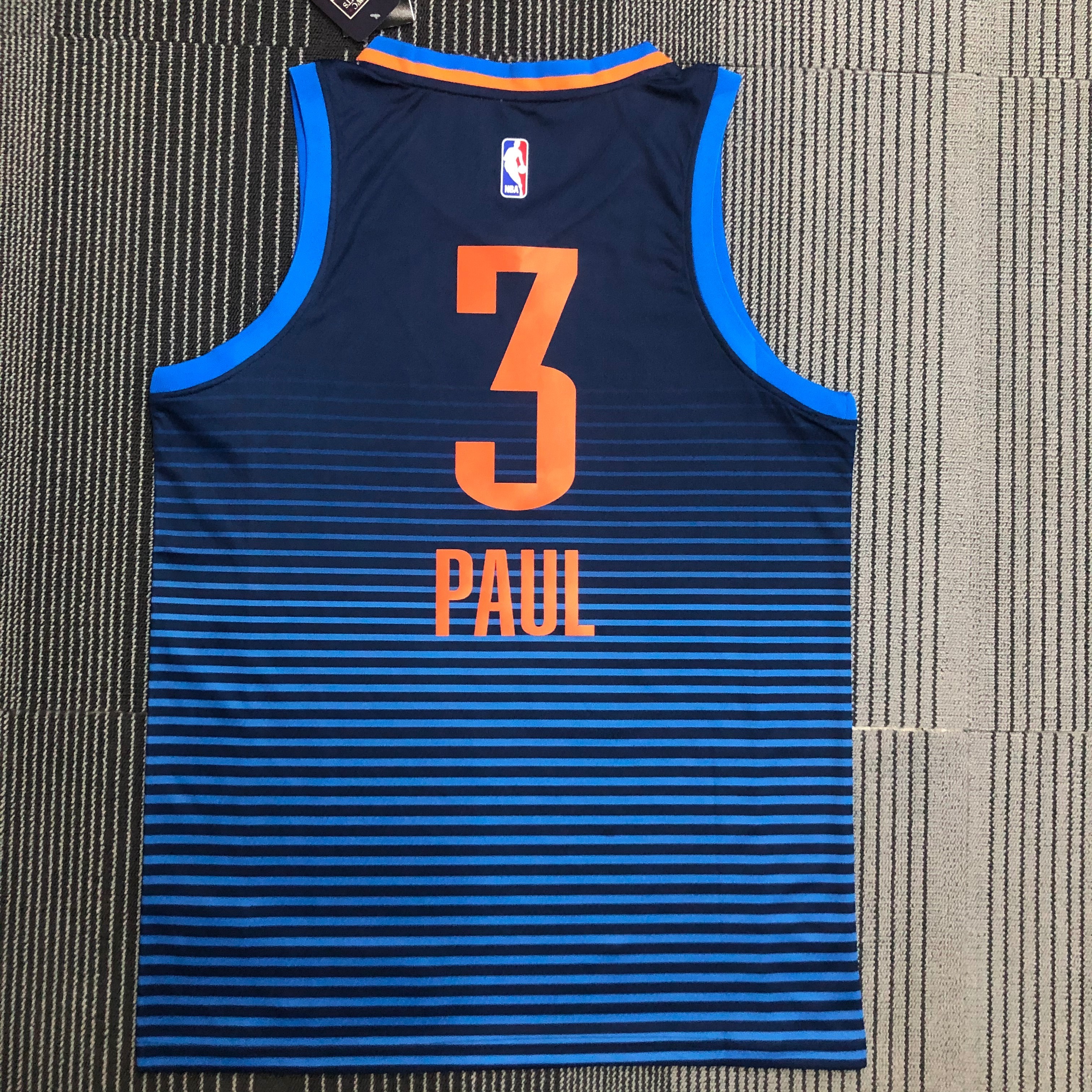 NBA Men Oklahoma City Thunder Dark Blue #3 PAUL Jersey High Quality Name and Number Print - leoleo123123