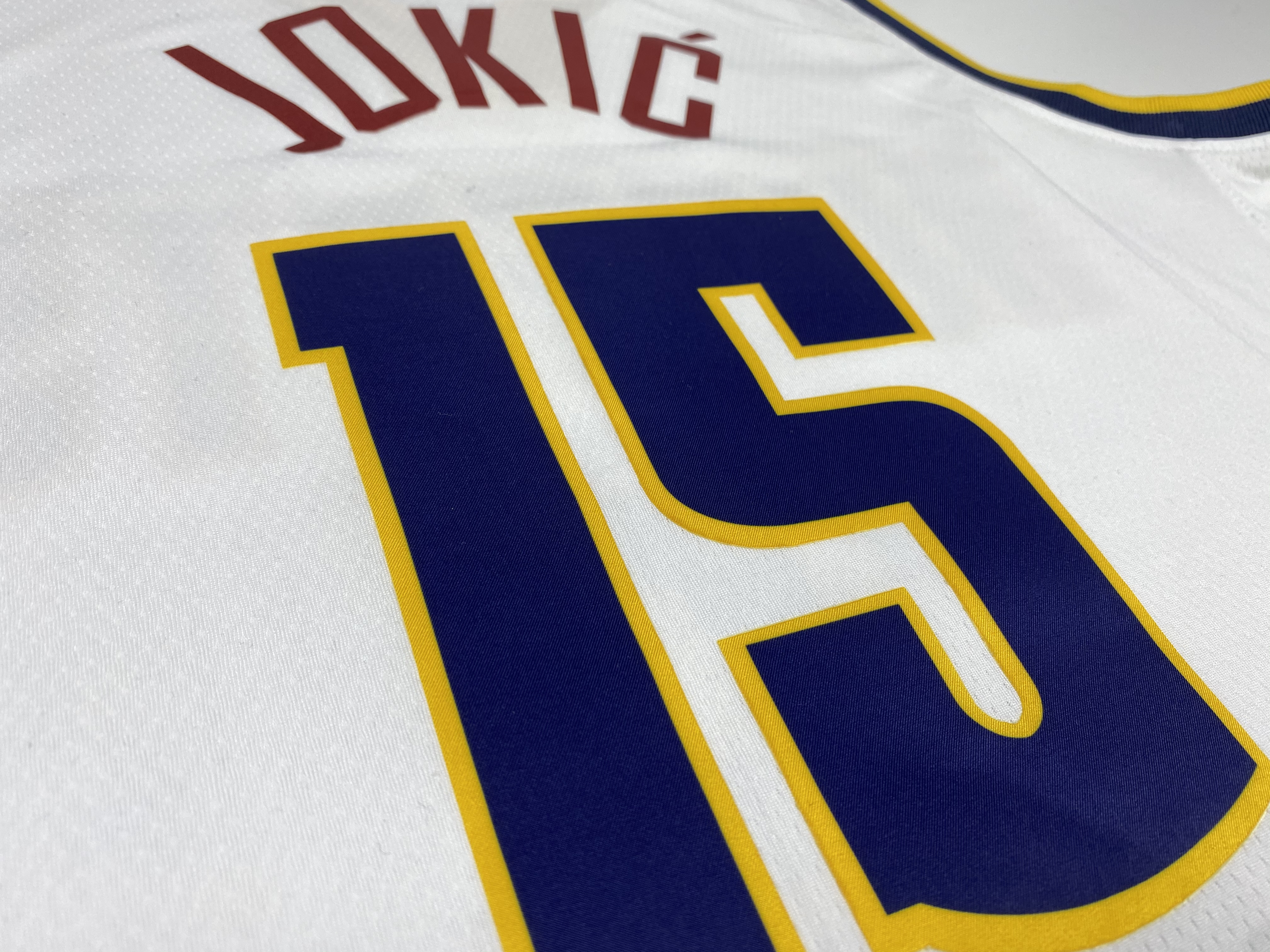 NBA Men Denver Nuggets White #15 JOKIC Jersey High Quality Name and Number Print - leoleo123123