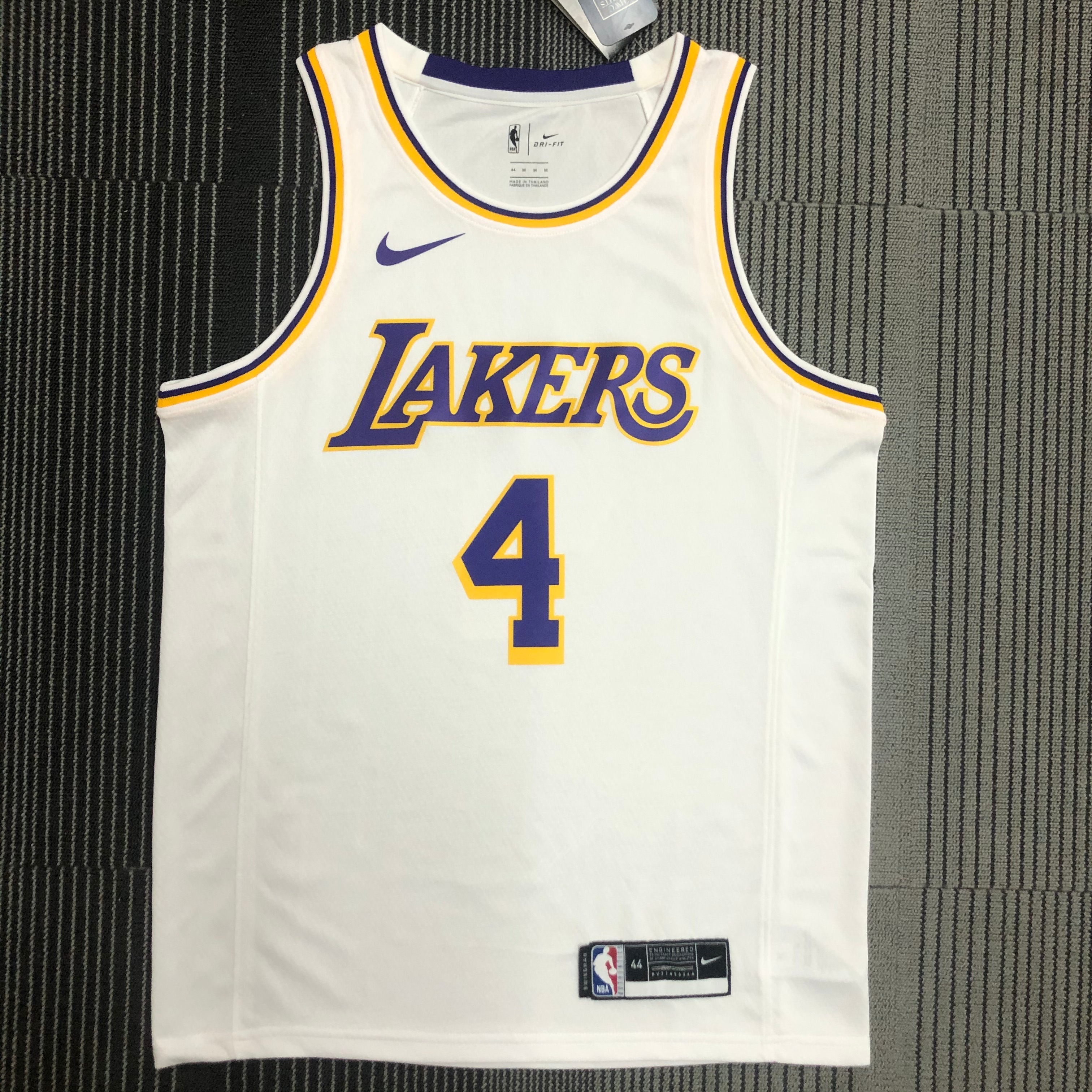 NBA Men Los Angeles Lakers #4 RONDO Retro White Round Neck Jersey High Quality Name and Number Print - leoleo123123