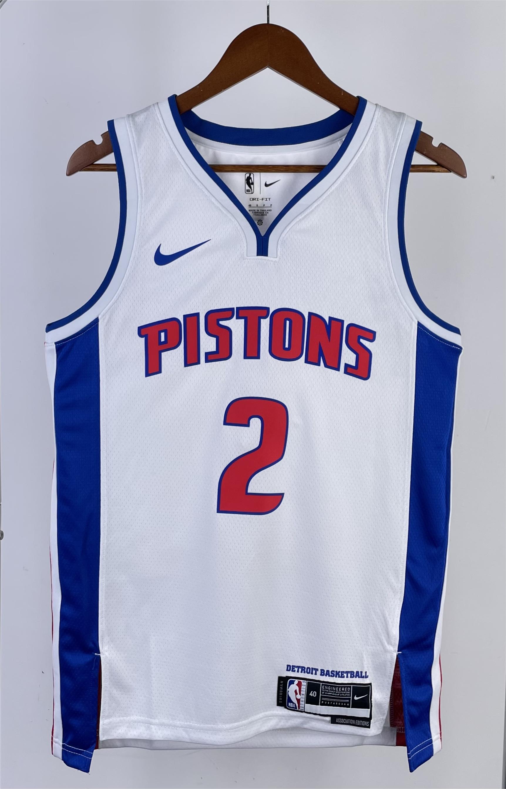 NBA Season 2023 Detroit Pistons White #2 CUNNINGHAM Jersey High Quality Name and Number Print - leoleo123123