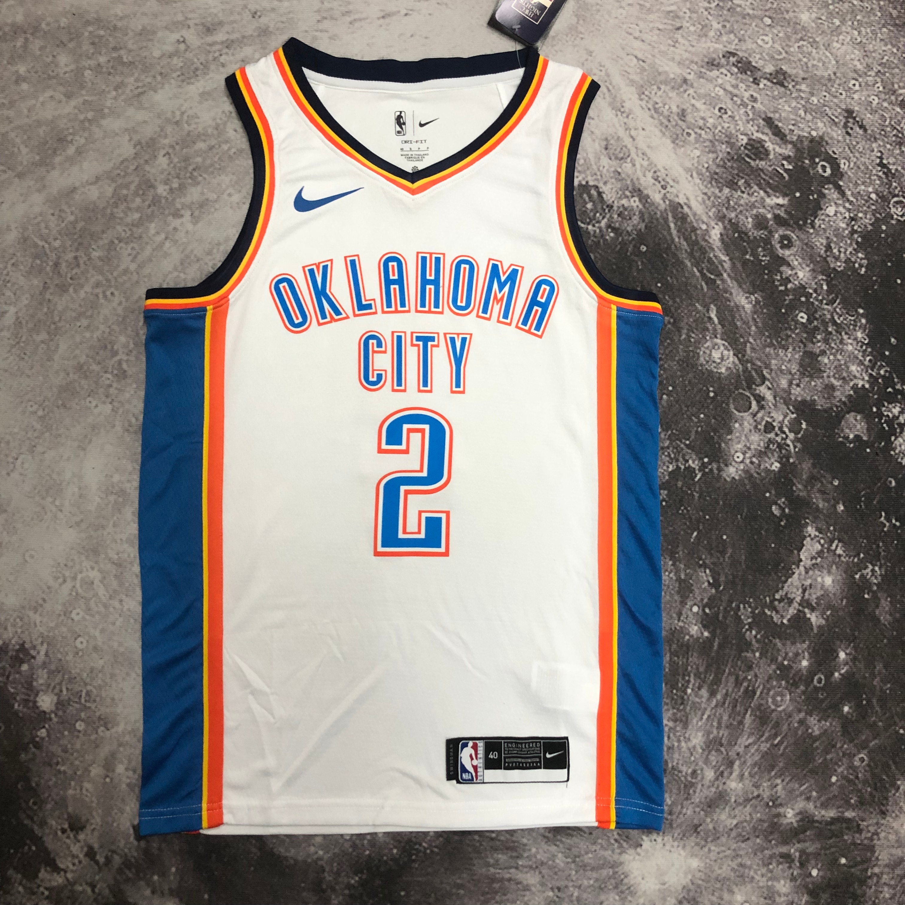 NBA Men Oklahoma City Thunder White #2 GILGEOUS-ALEXANDER Jersey High Quality Name and Number Print - leoleo123123