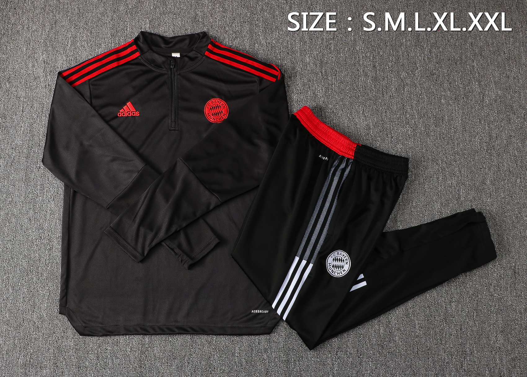 21-22 Bayern Black Sweater Tracksuit Thai Quality - leoleo123123