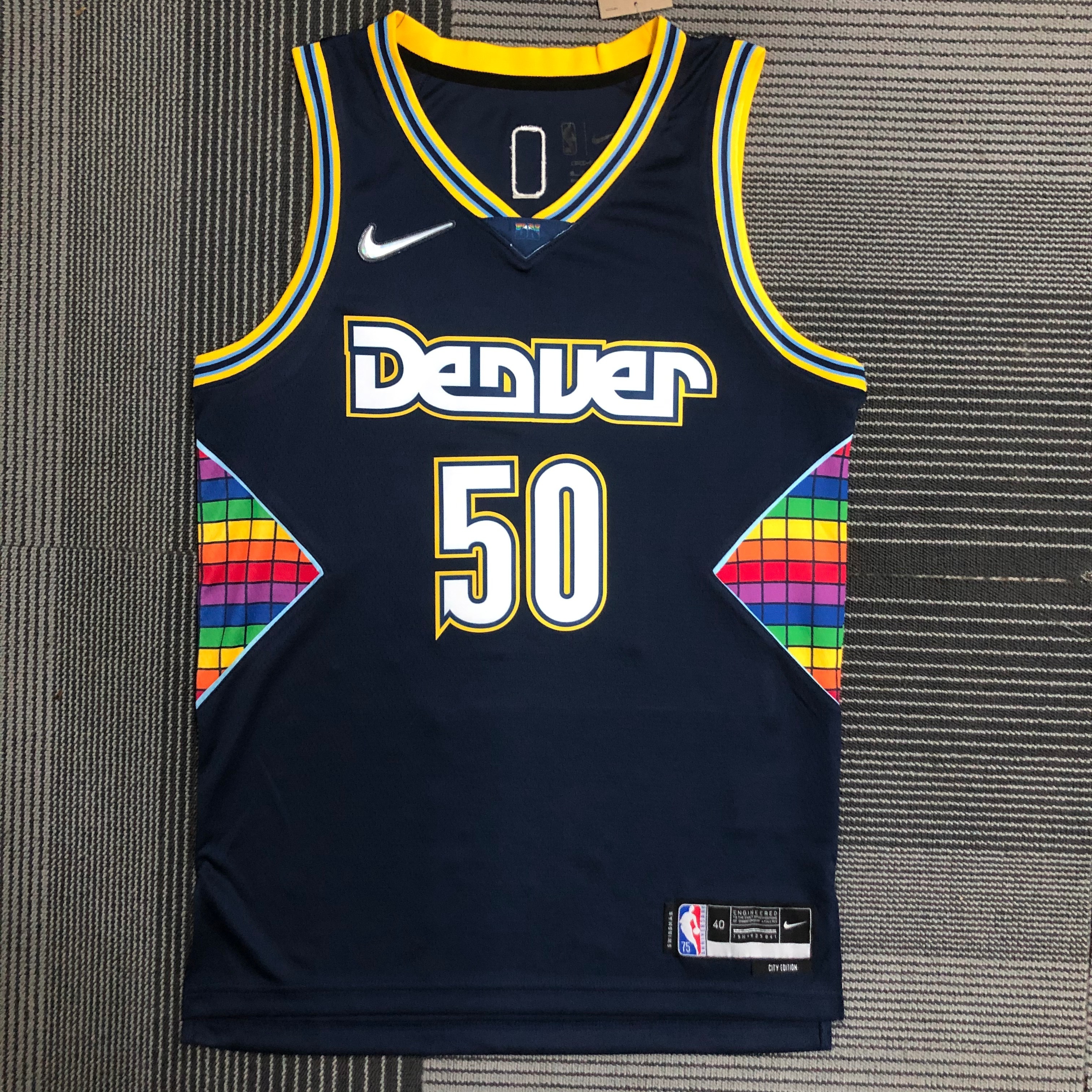 NBA Men Season 2022 Denver Nuggets Dark Blue #50 GORDON Jersey High Quality Name and Number Print - leoleo123123