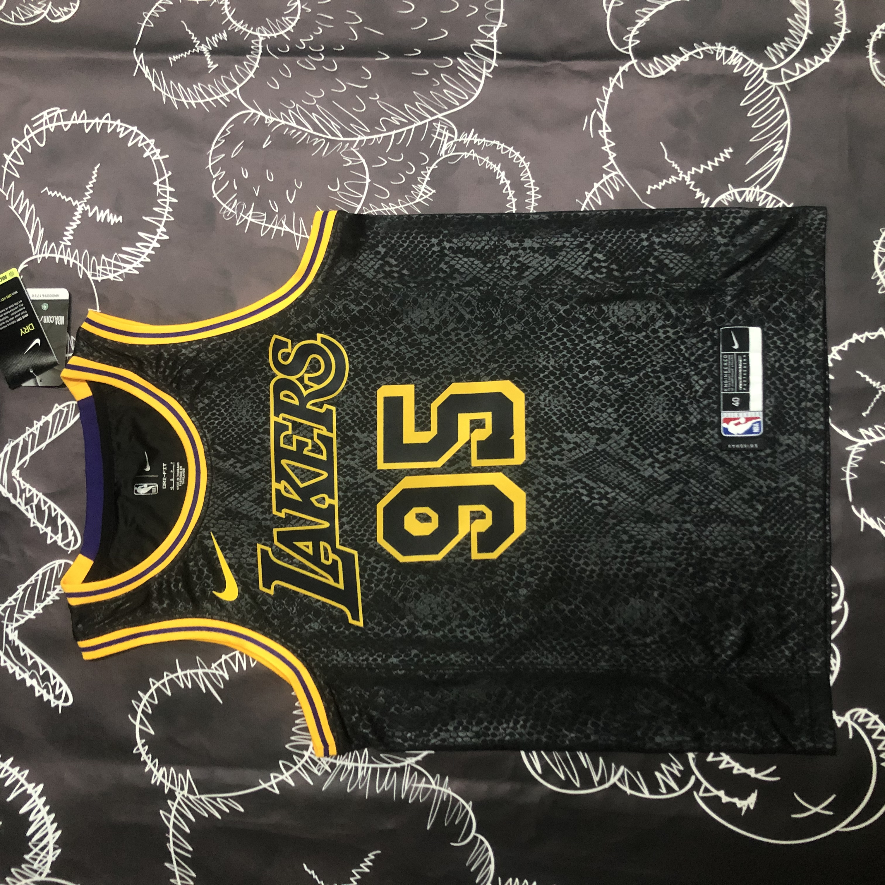 NBA Men Los Angeles Lakers Black #95 TOSCANO Round Neck Jersey High Quality Name and Number Print - leoleo123123