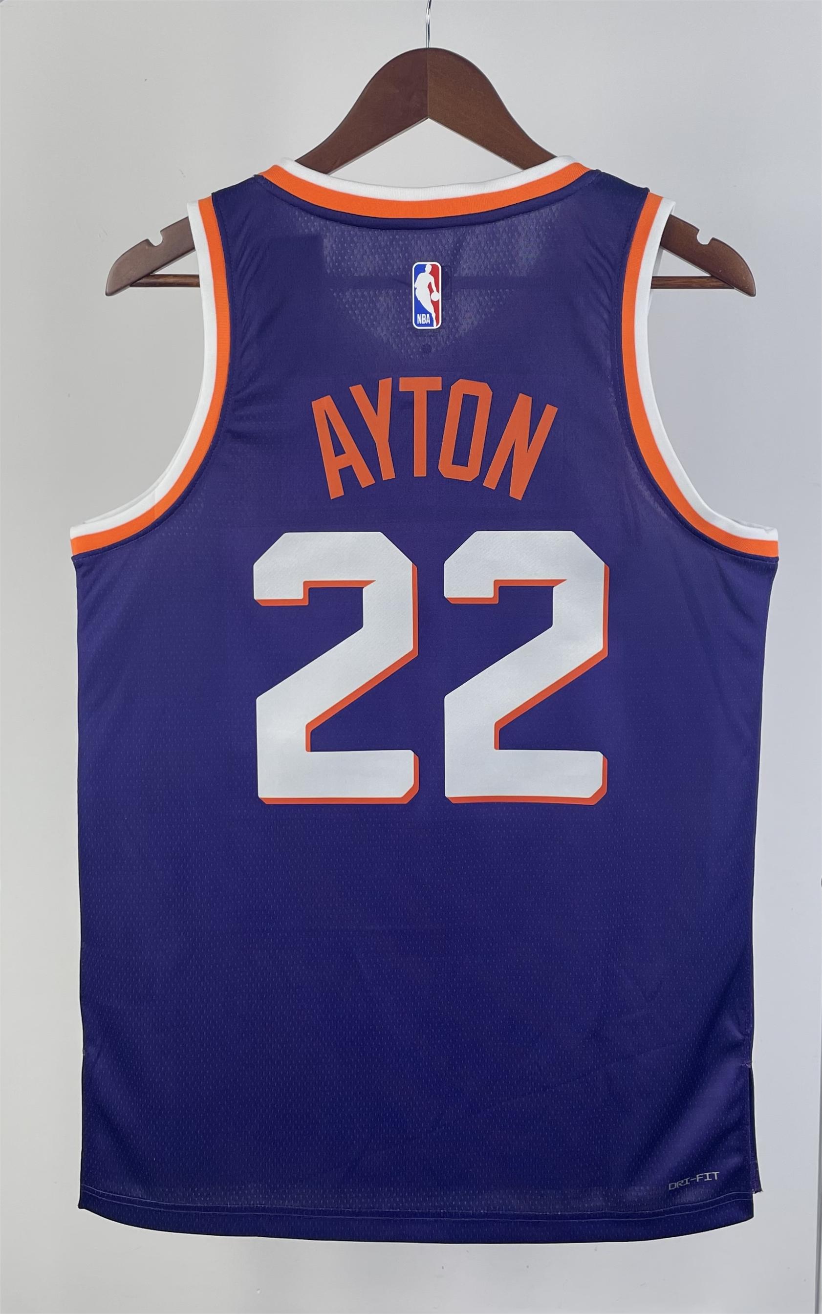 NBA Men 2024 Phoenix Suns Purple #22 AYTON Jersey High Quality Name and Number Print - leoleo123123