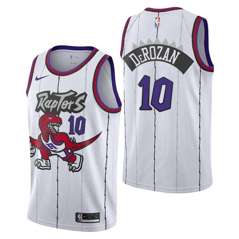 NBA Men Toronto Raptors Classical White #10 DeROZAN Jersey with Drangon High Quality Name and Number Print - leoleo123123