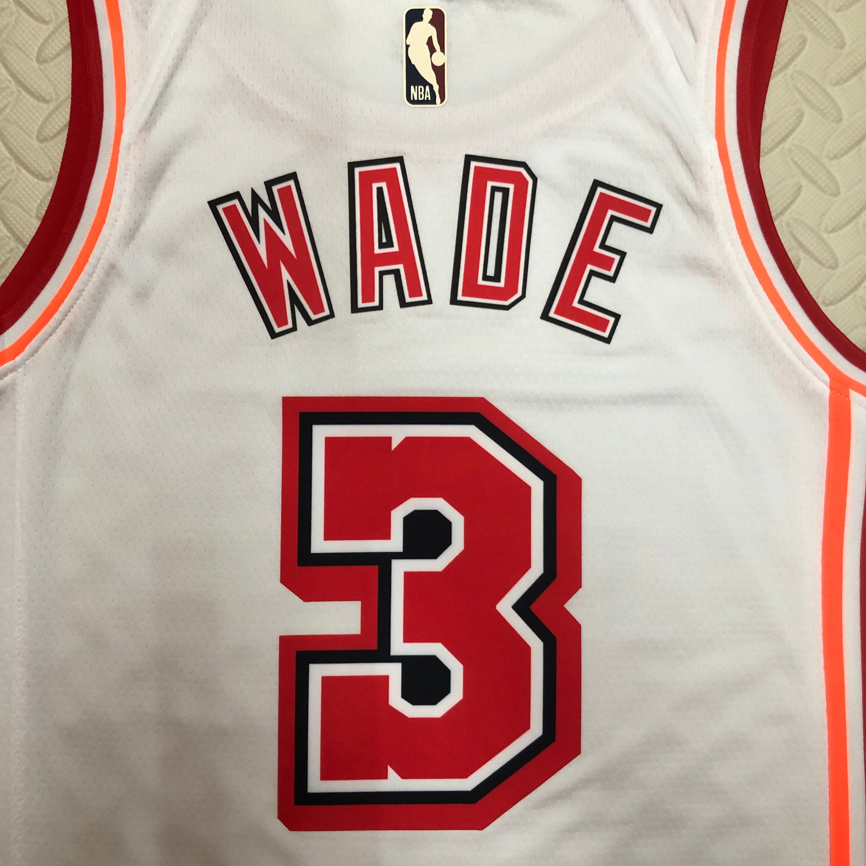 NBA Men Season 2023 Miami Heat White Retro #3 WADE Jersey High Quality Name and Number Print - leoleo123123