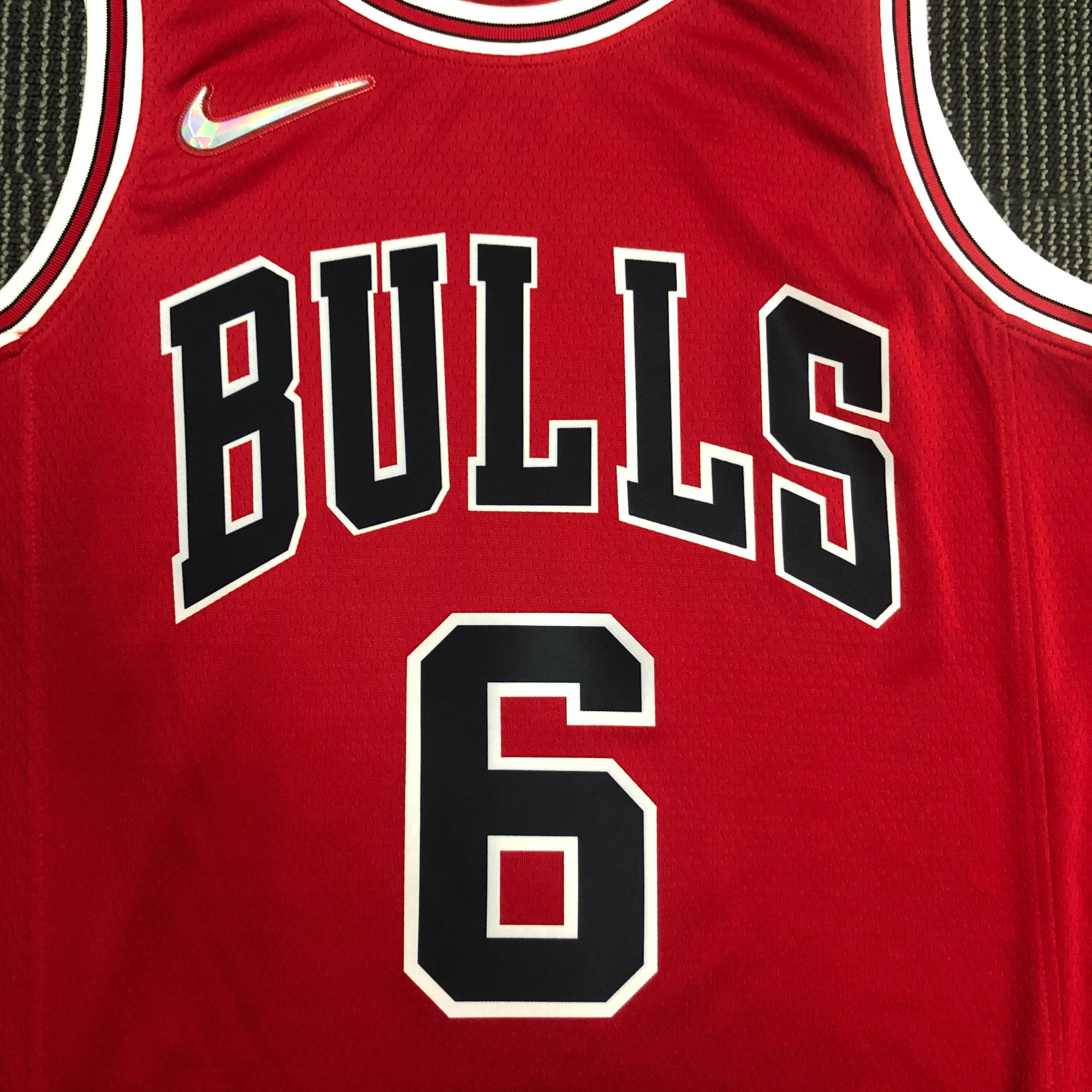 NBA Men 75th Anniversary Chicago Bulls Red #6 CARUSO Jersey High Quality Name and Number Print - leoleo123123