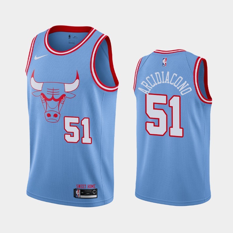 NBA Men Chicago Bulls 19-20 Season Light Blue #51 ARCIDIACONO Jersey High Quality Name and Number Print - leoleo123123