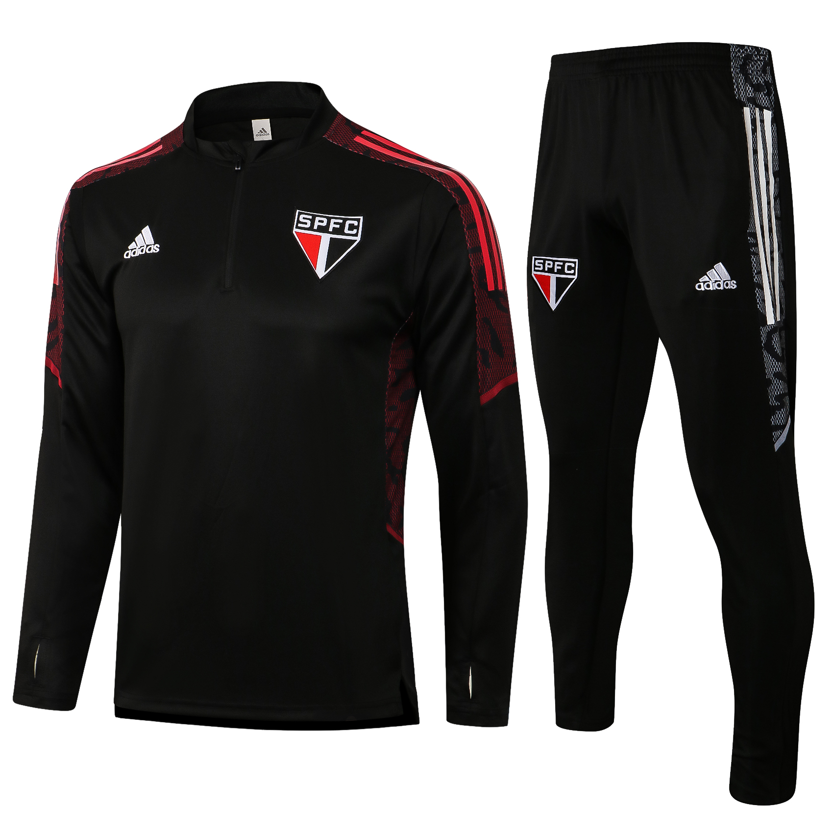21-22 Sao Paulo Black Sweater Tracksuit Thai Quality - leoleo123123