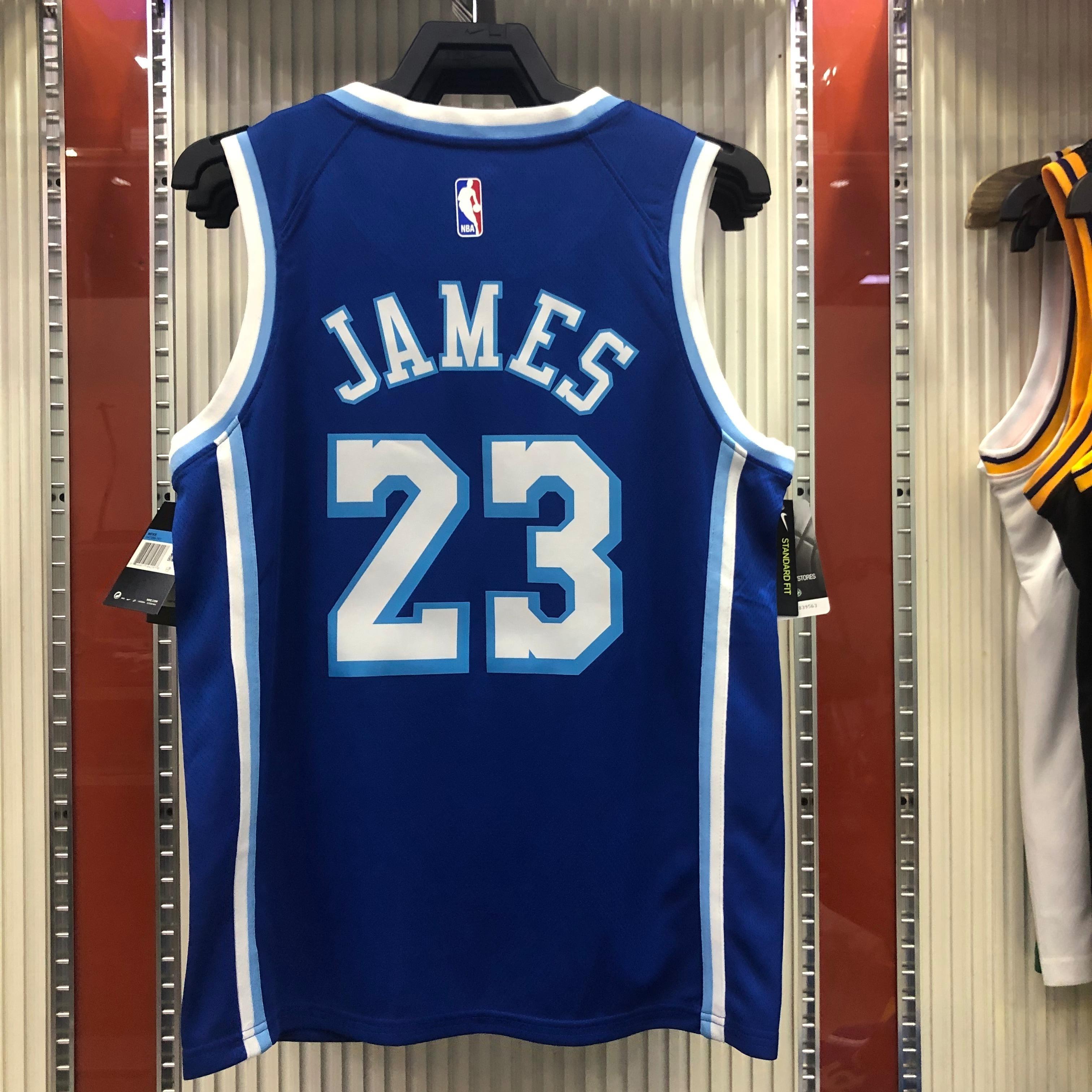 NBA Men Los Angeles Lakers Retro in Latin #23 JAMES Blue Round Neck Jersey High Quality Name and Number Print - leoleo123123