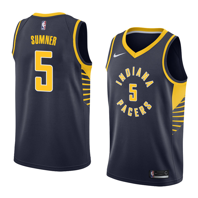 NBA Men Indiana Pacers Dark Blue #5 SUMNER Jersey High Quality Name and Number Print - leoleo123123