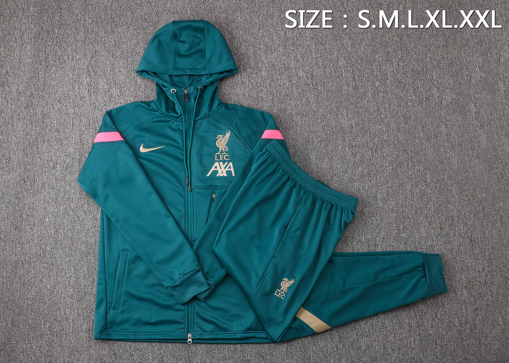 21/22 Liverpool Green Jacket Tracksuit with Cap Thai Quality - leoleo123123