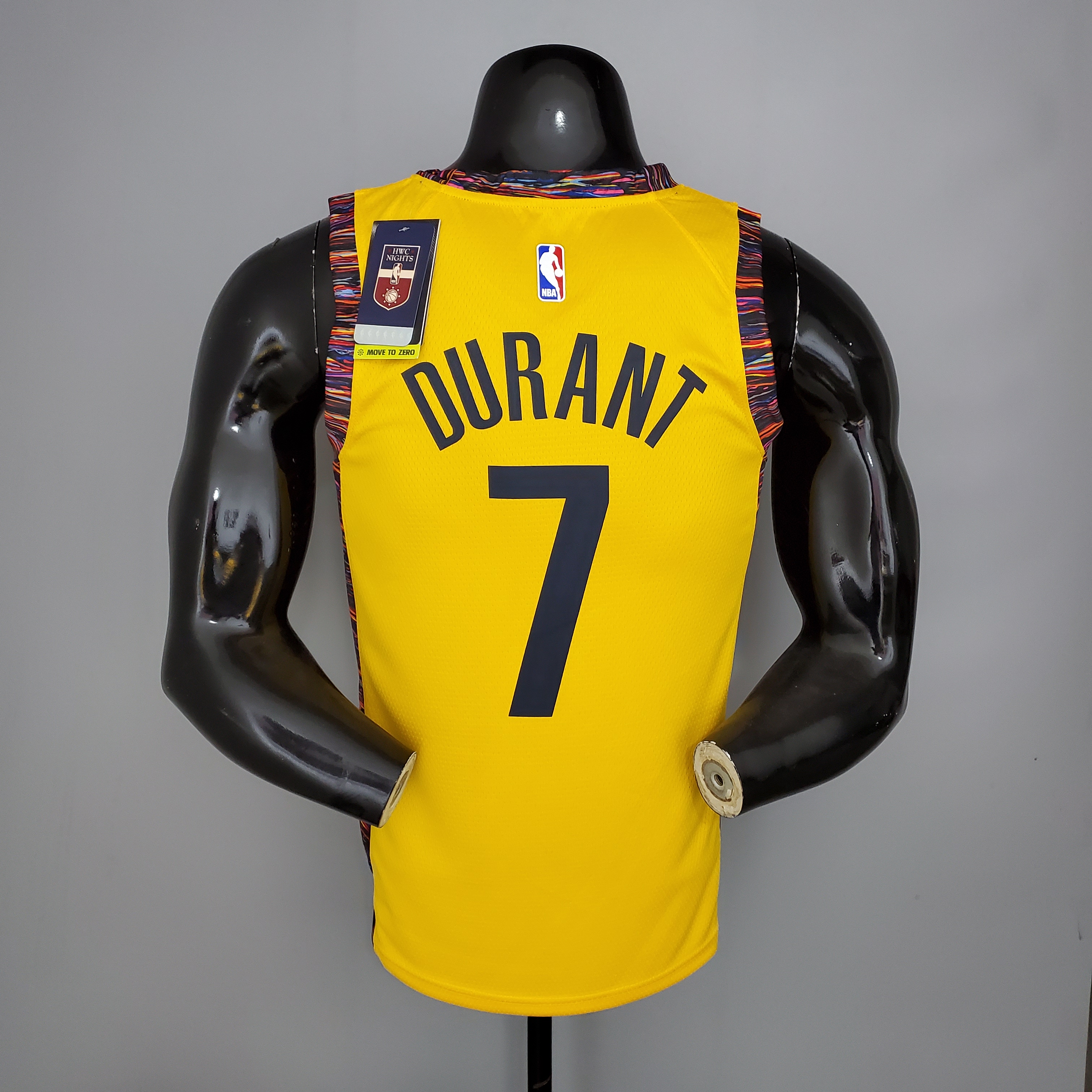 NBA Men Brooklyn Nets Yellow #7 DURANT Jersey High Quality Name and Number Print - leoleo123123