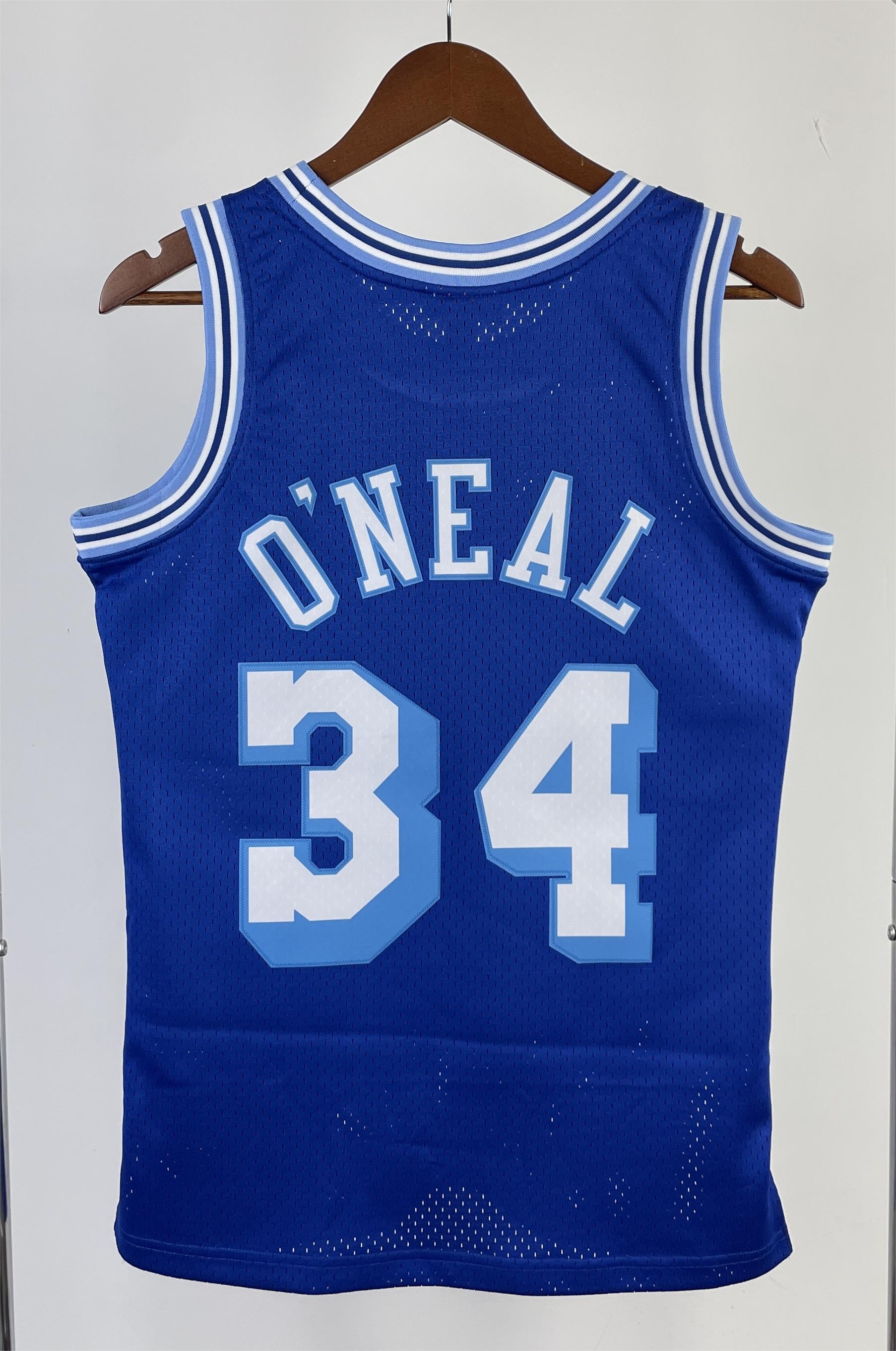 NBA Men Season 96-97 Los Angeles Lakers Blue #34 O'NEAL Jersey High Quality Name and Number Print - leoleo123123