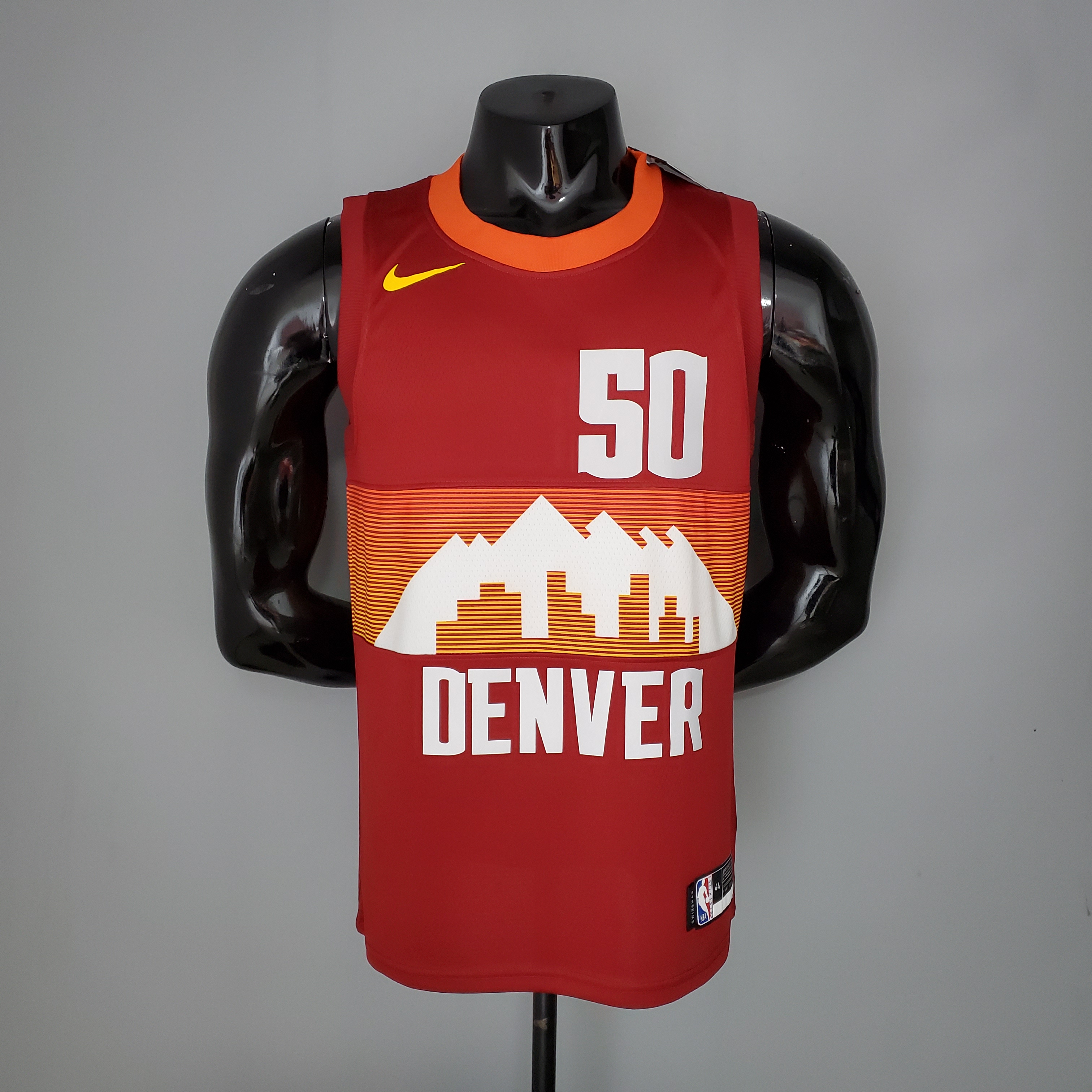 NBA Men Season 2021 Denver Nuggets Red and Orange #50 GORDON Jersey High Quality Name and Number Print - leoleo123123
