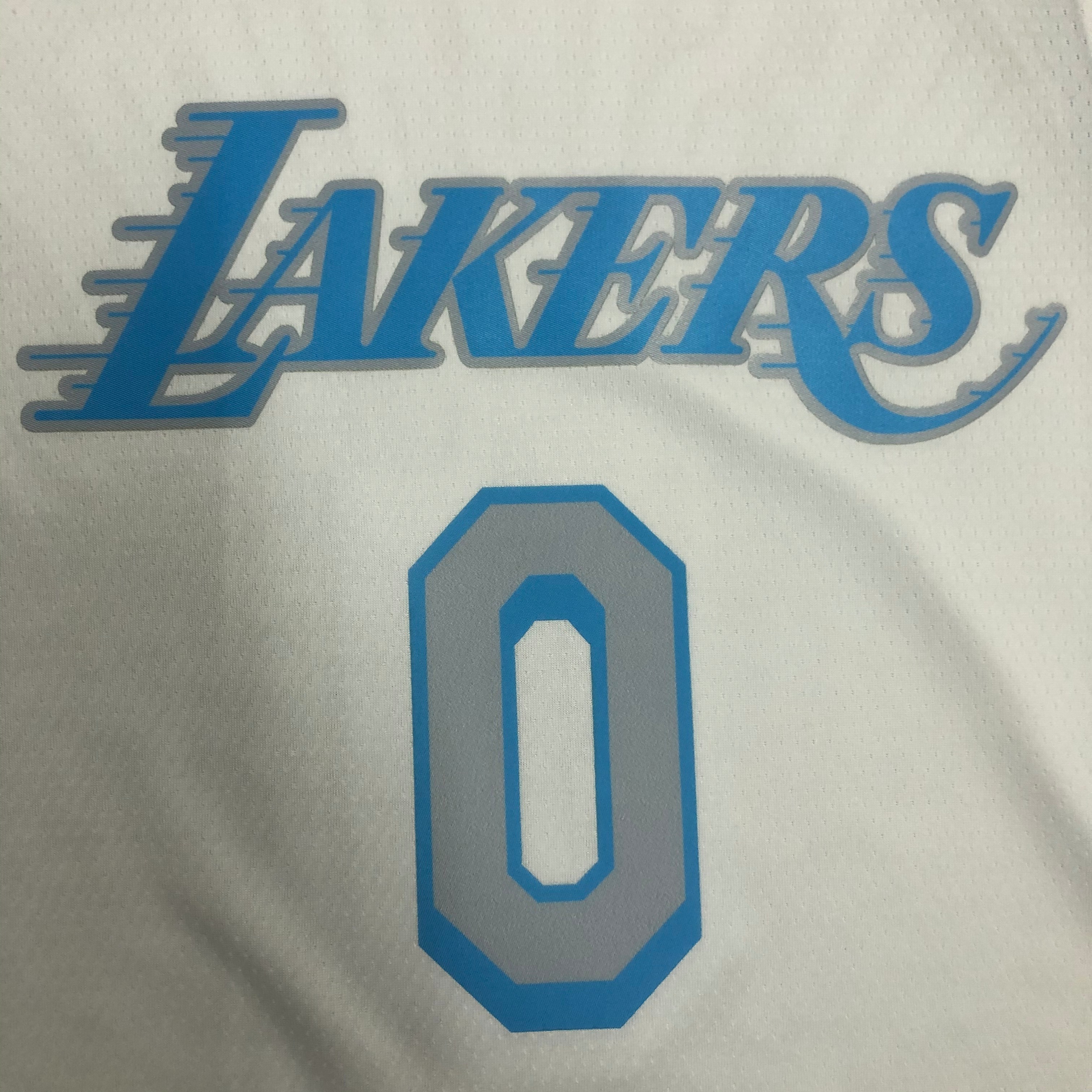 NBA Season 2021 Los Angeles Lakers White Retro #0 WESTBROOK Round Neck Jersey High Quality Name and Number Print - leoleo123123