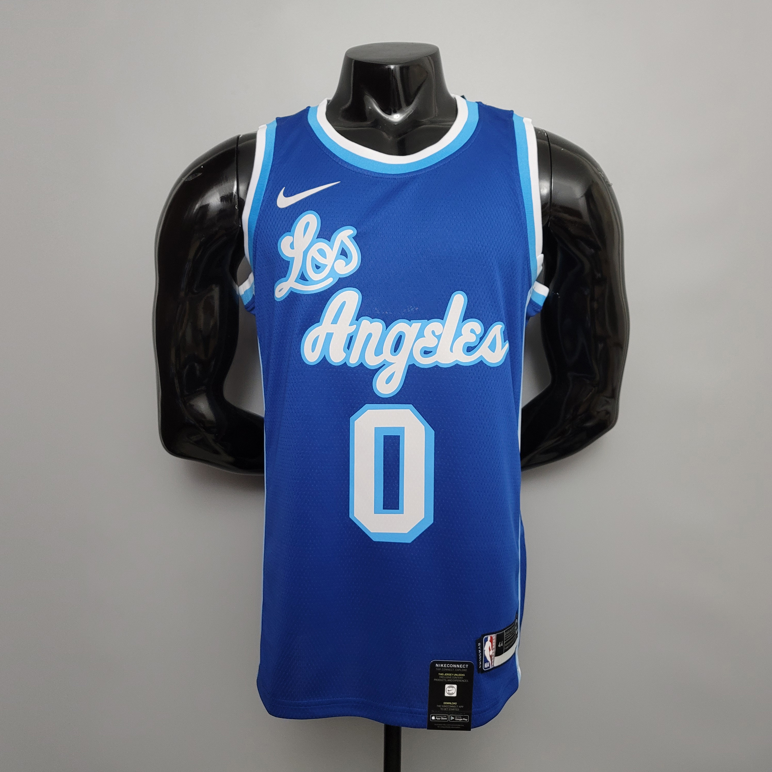 NBA Finals Men Los Angeles Lakers Retro in Latin #0 KUZMA Blue Round Neck Jersey High Quality Name and Number Print - leoleo123123