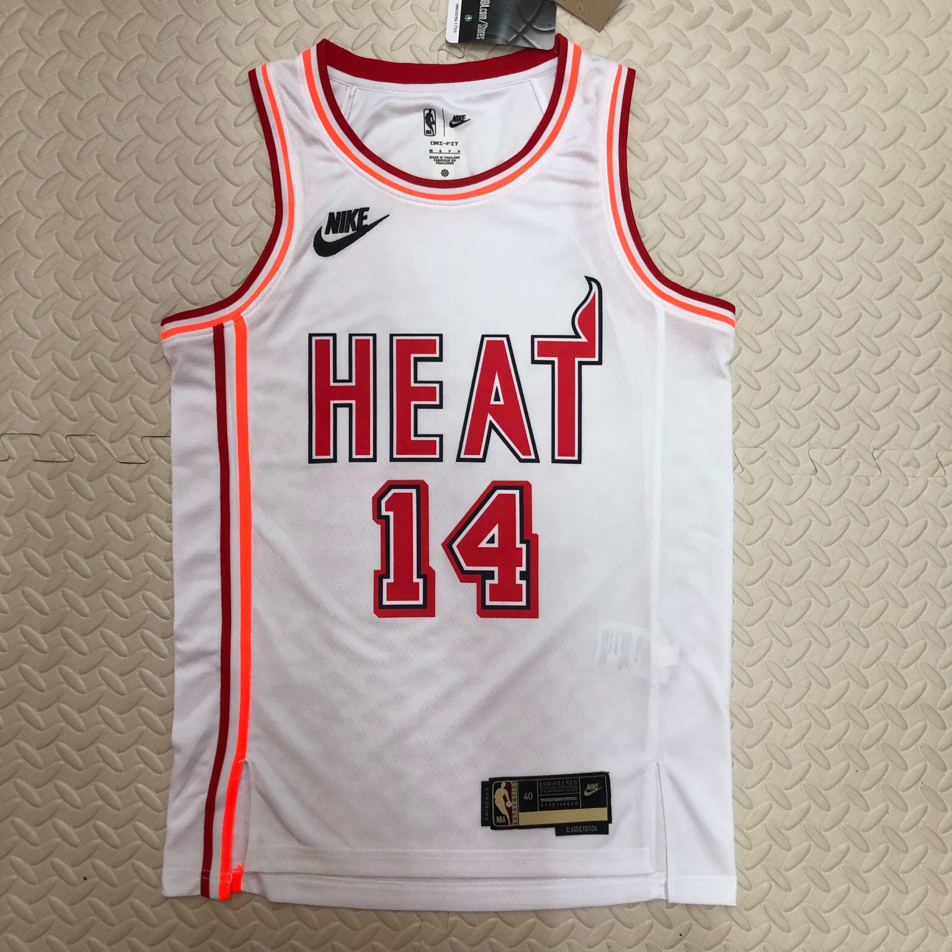 NBA Men Season 2023 Miami Heat White Retro #14 HERRO Jersey High Quality Name and Number Print - leoleo123123