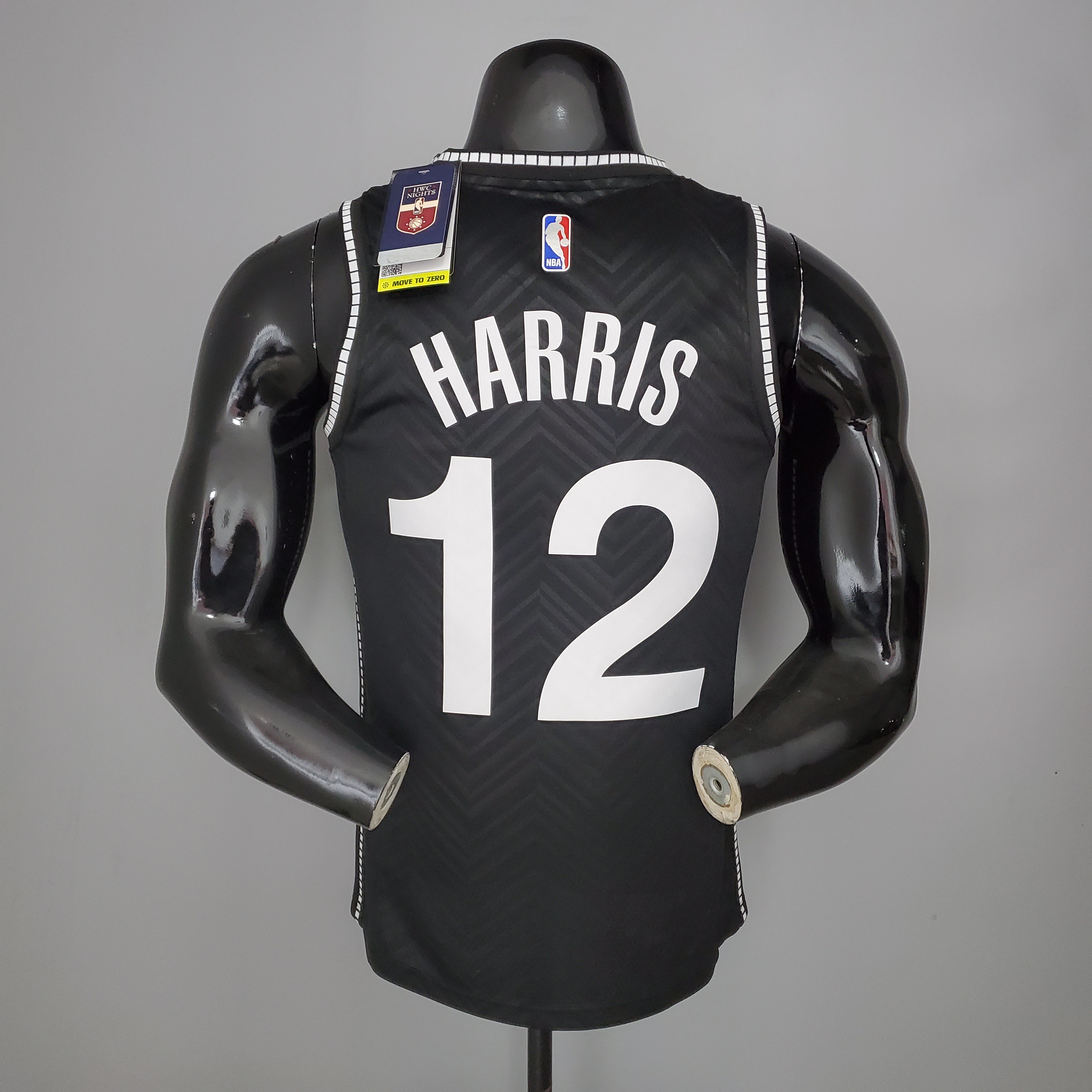 NBA Men New 2021 Brooklyn Nets Black Awarding Version #12 HARRIS Jersey High Quality Name and Number Print - leoleo123123