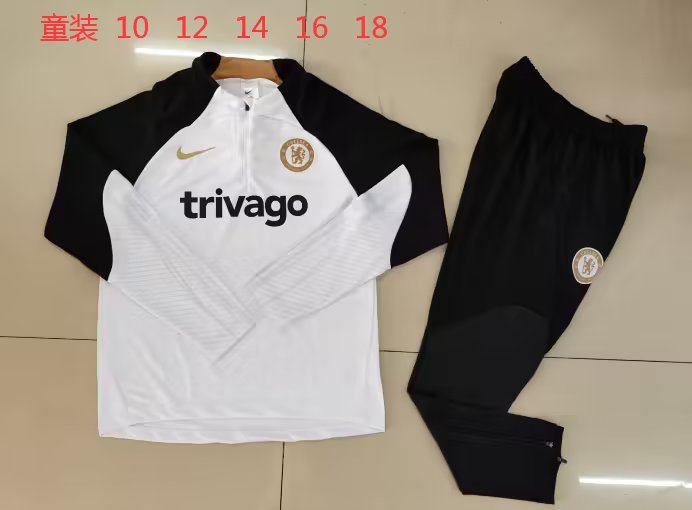 23/24 Chelsea Kids White Sweater Tracksuit Thai Quality - leoleo123123