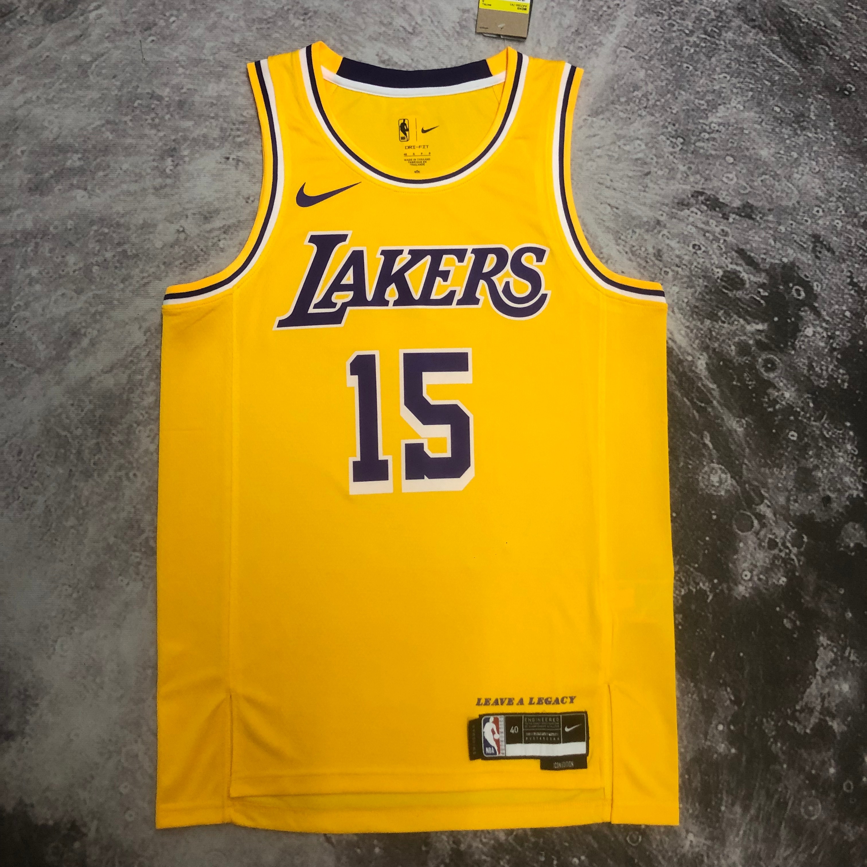 NBA Men Season 2023 Los Angeles Lakers Yellow #15 REAVES Jersey High Quality Name and Number Print - leoleo123123