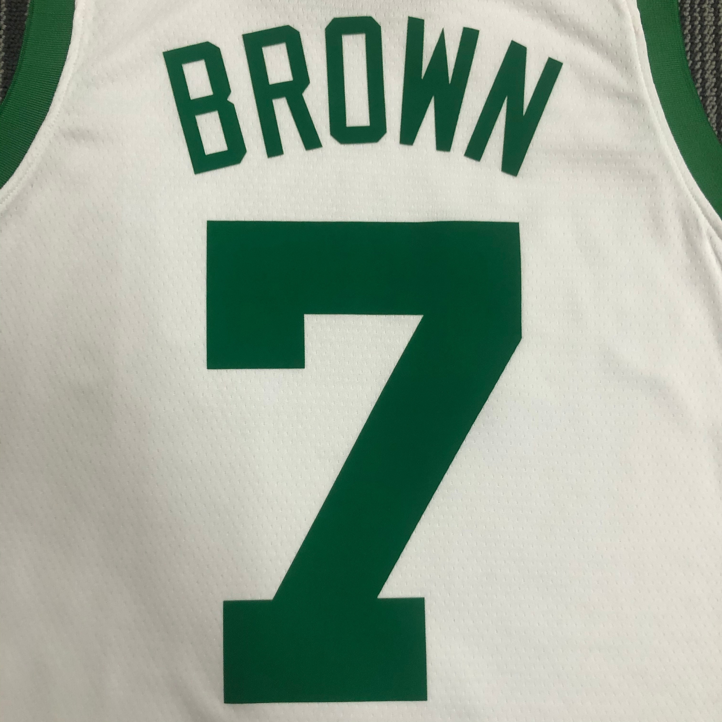 NBA 75th Anniversary Boston Celtics Retro White #7 BROWN Jersey High Quality Name and Number Print - leoleo123123