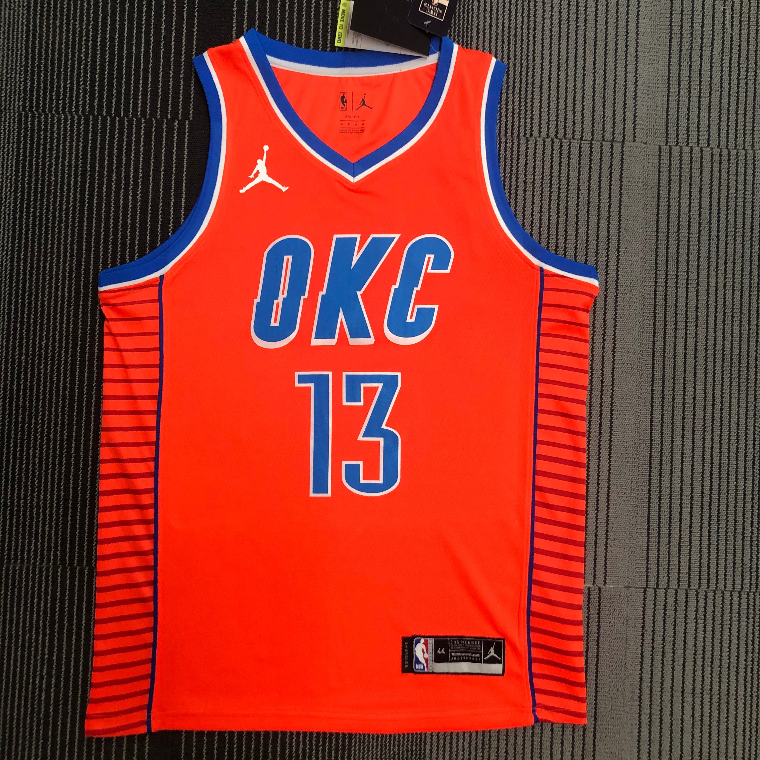 NBA New Season 2021 Men Oklahoma City Thunder Orange #13 GEORGE Jersey High Quality Name and Number Print - leoleo123123