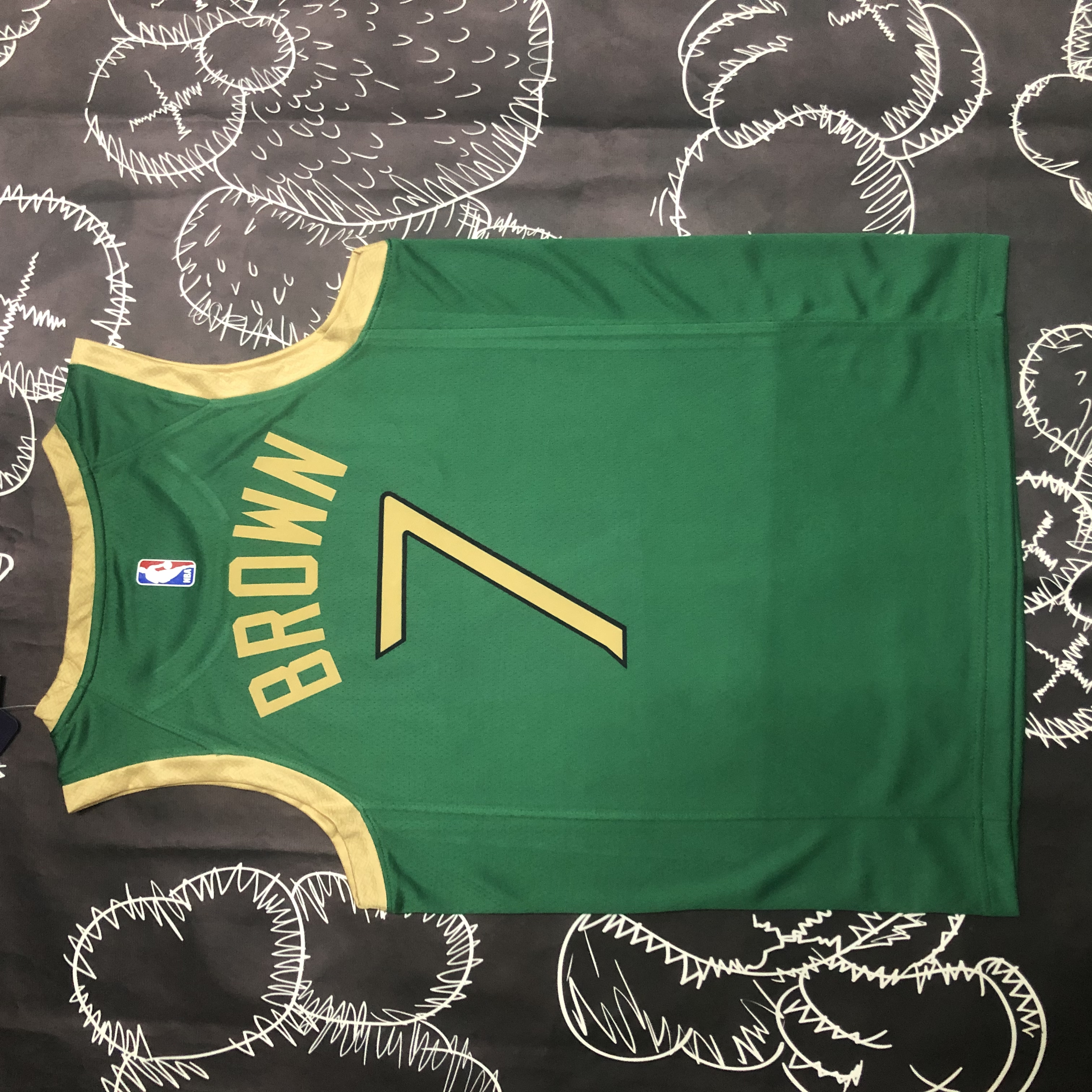 NBA Men Season 2020 Boston Celtics Green #7 BROWN Jersey High Quality Name and Number Print - leoleo123123