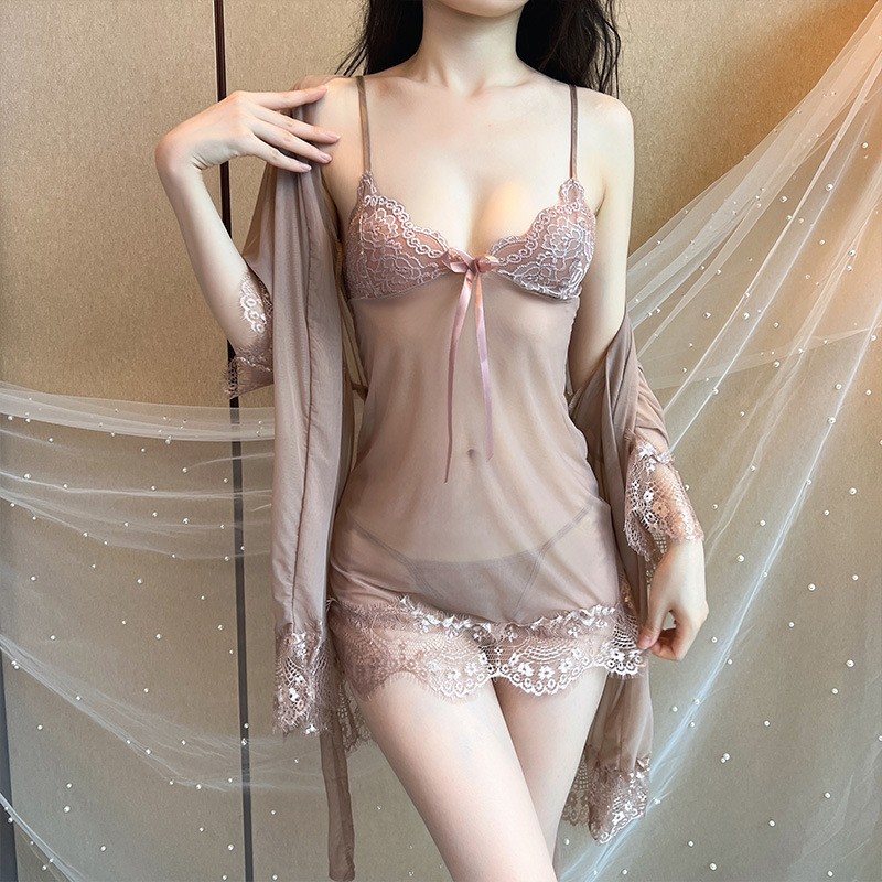 夜听香情趣内衣性感制服诱惑透视网纱学生紧身连体睡裙猫女郎套装 - leoleo123123