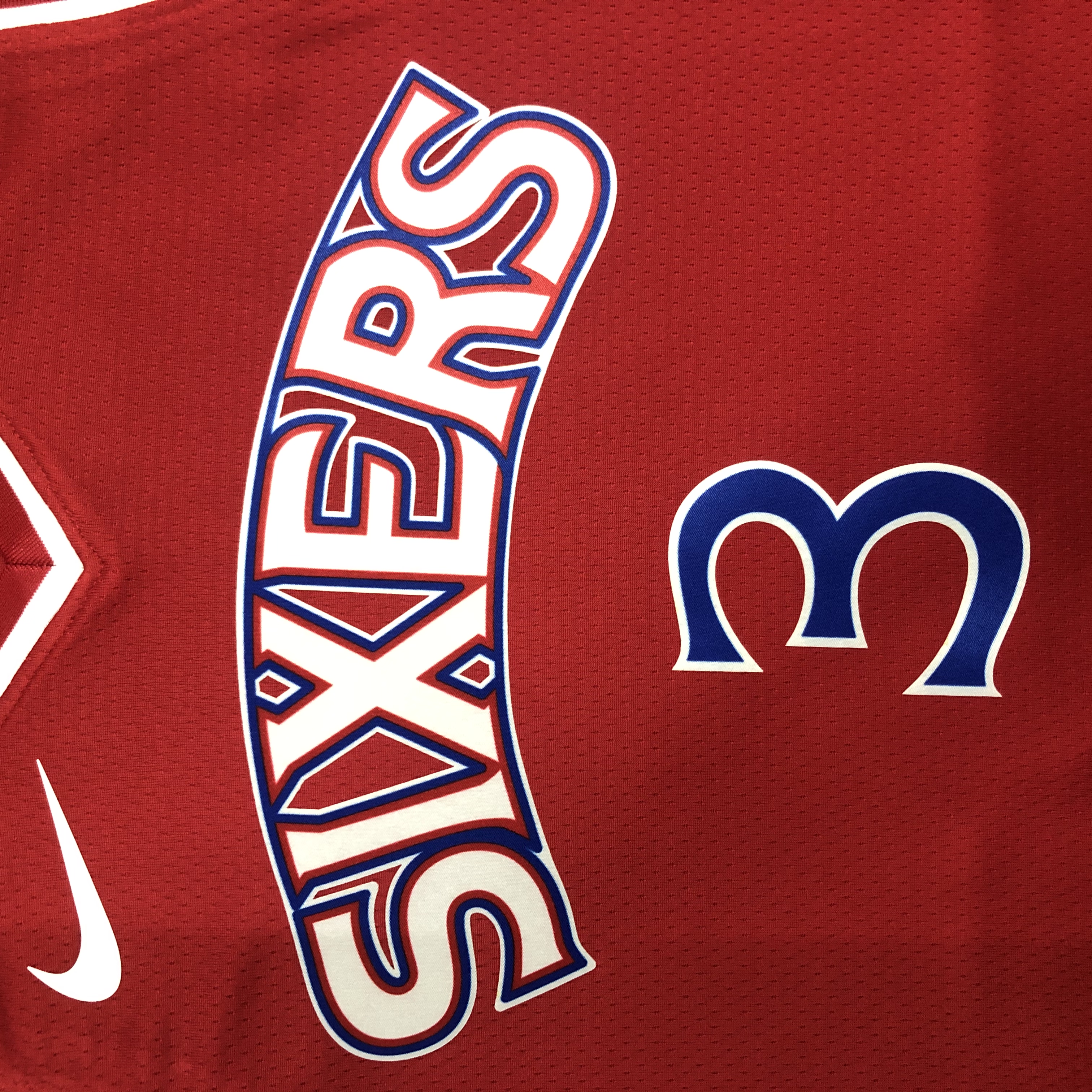 NBA Men Philadelphia 76ers Red #3 IVERSON Jersey High Quality Name and Number Print - leoleo123123