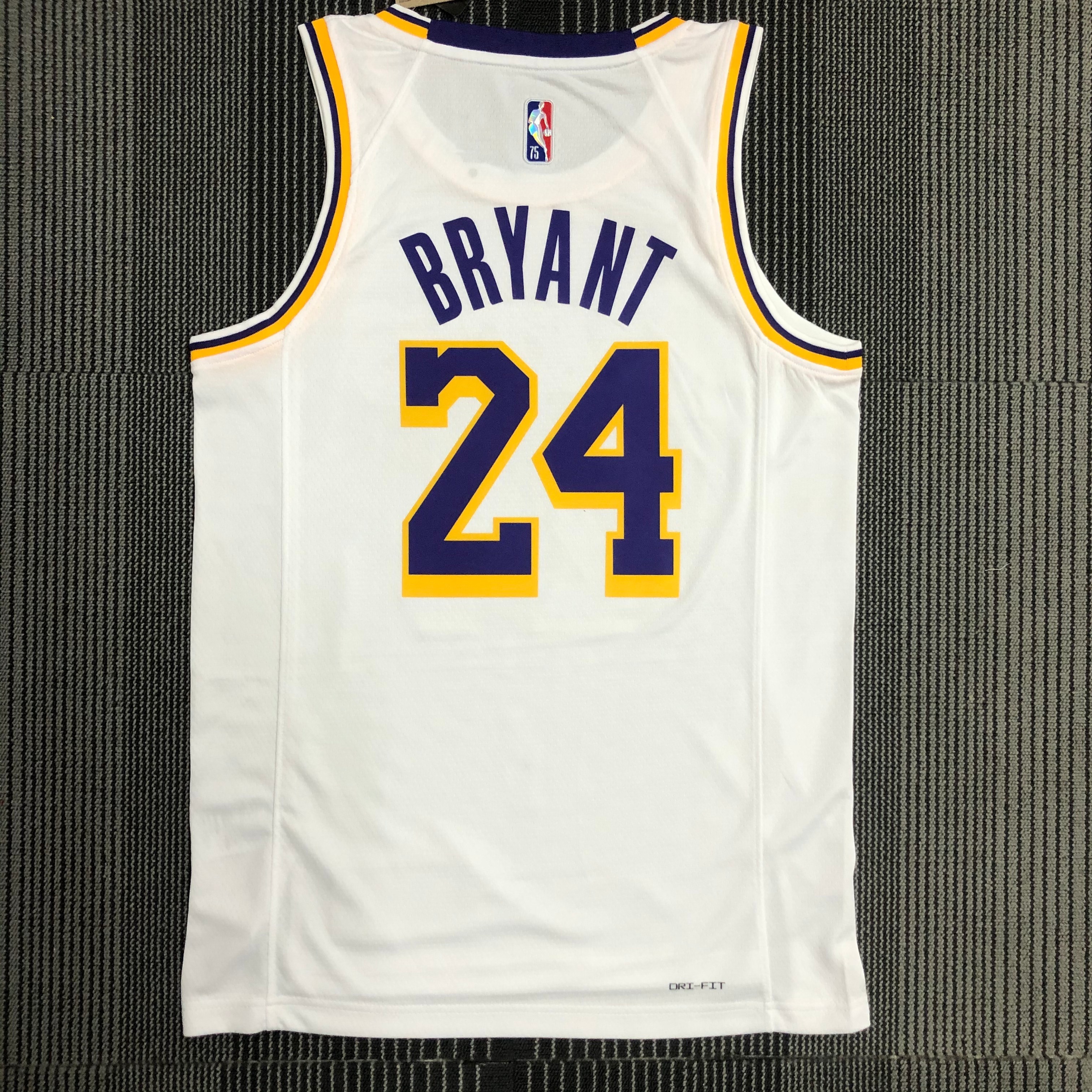 NBA 75th Anniversary Los Angeles Lakers White Round Neck #24 BRYANT Jersey High Quality Name and Number Print - leoleo123123