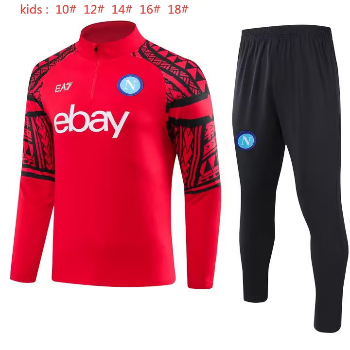 23/24 Napoli Kids Red Sweater Tracksuit Thai Quality - leoleo123123