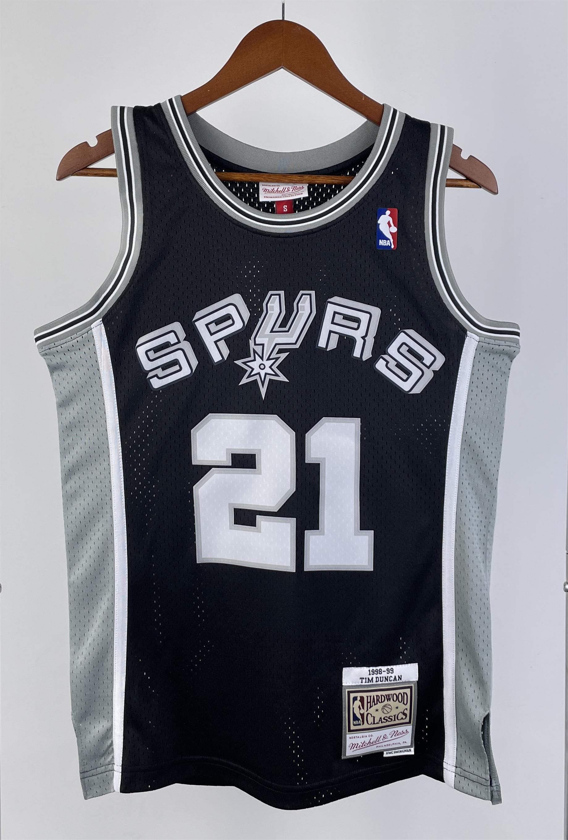 NBA Men 98-99 San Antonio Spurs Black #21 DUNCAN Classics Swingman Jersey - leoleo123123