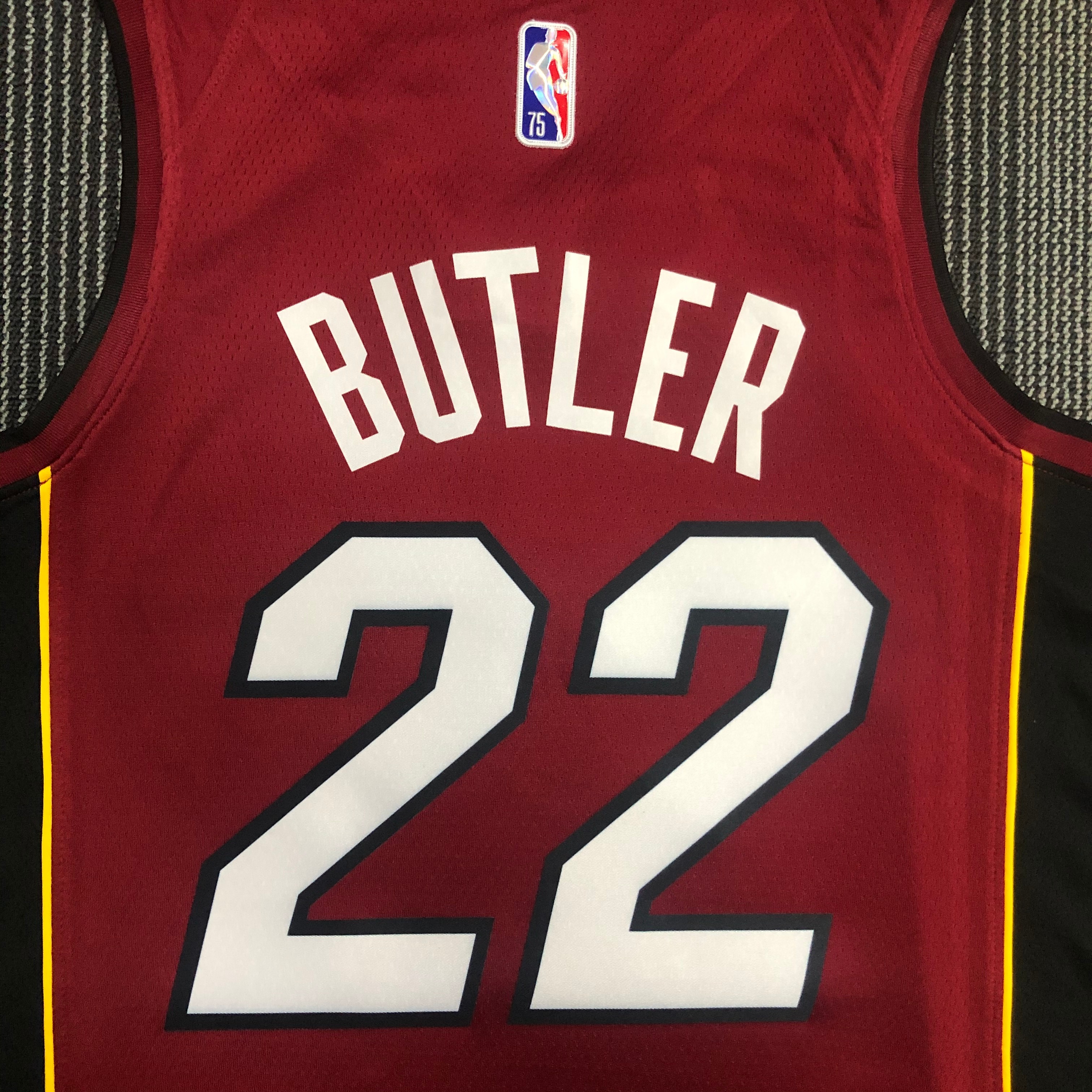 NBA Men 75th Anniversary Miami Heat Red #22 BUTLER Jersey High Quality Name and Number Print - leoleo123123