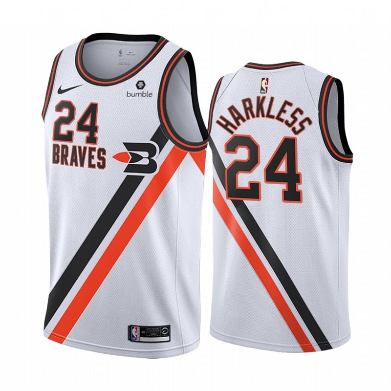 NBA Men Los Angeles Clippers Retro White #24 HARKLESS Jersey High Quality Name and Number Print - leoleo123123