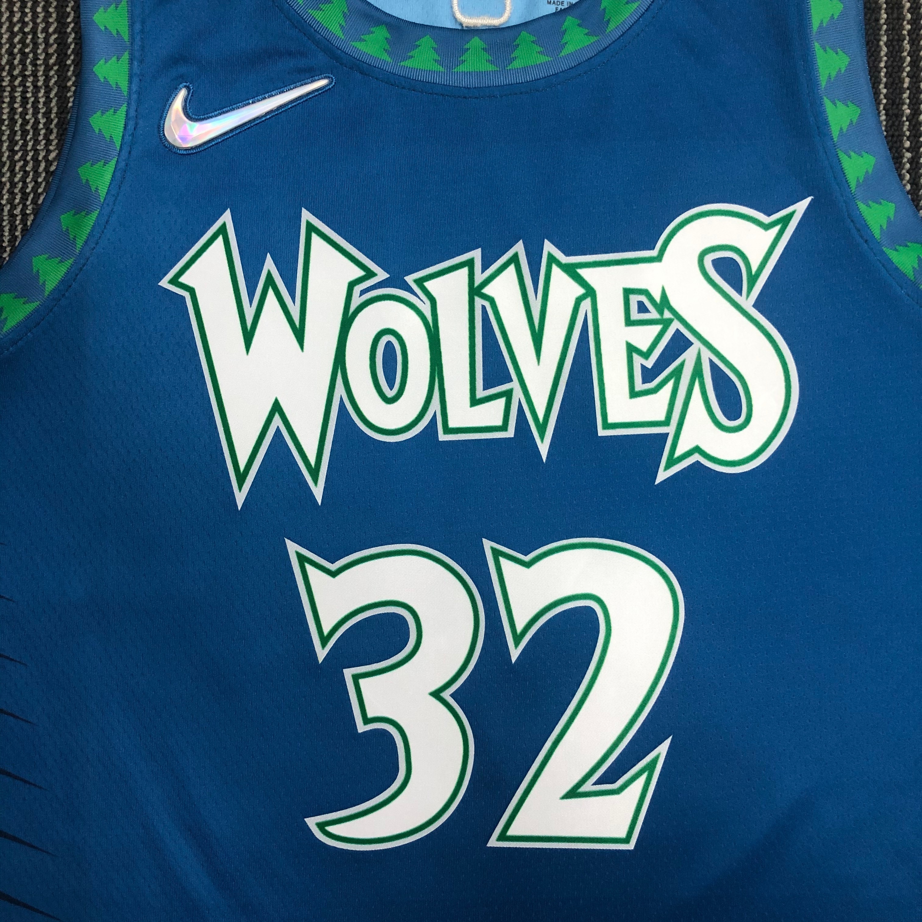 NBA Men 75th Anniversary Minnesota Timberwolves Blue #32 TOWNS Jersey High Quality Name and Number Print - leoleo123123