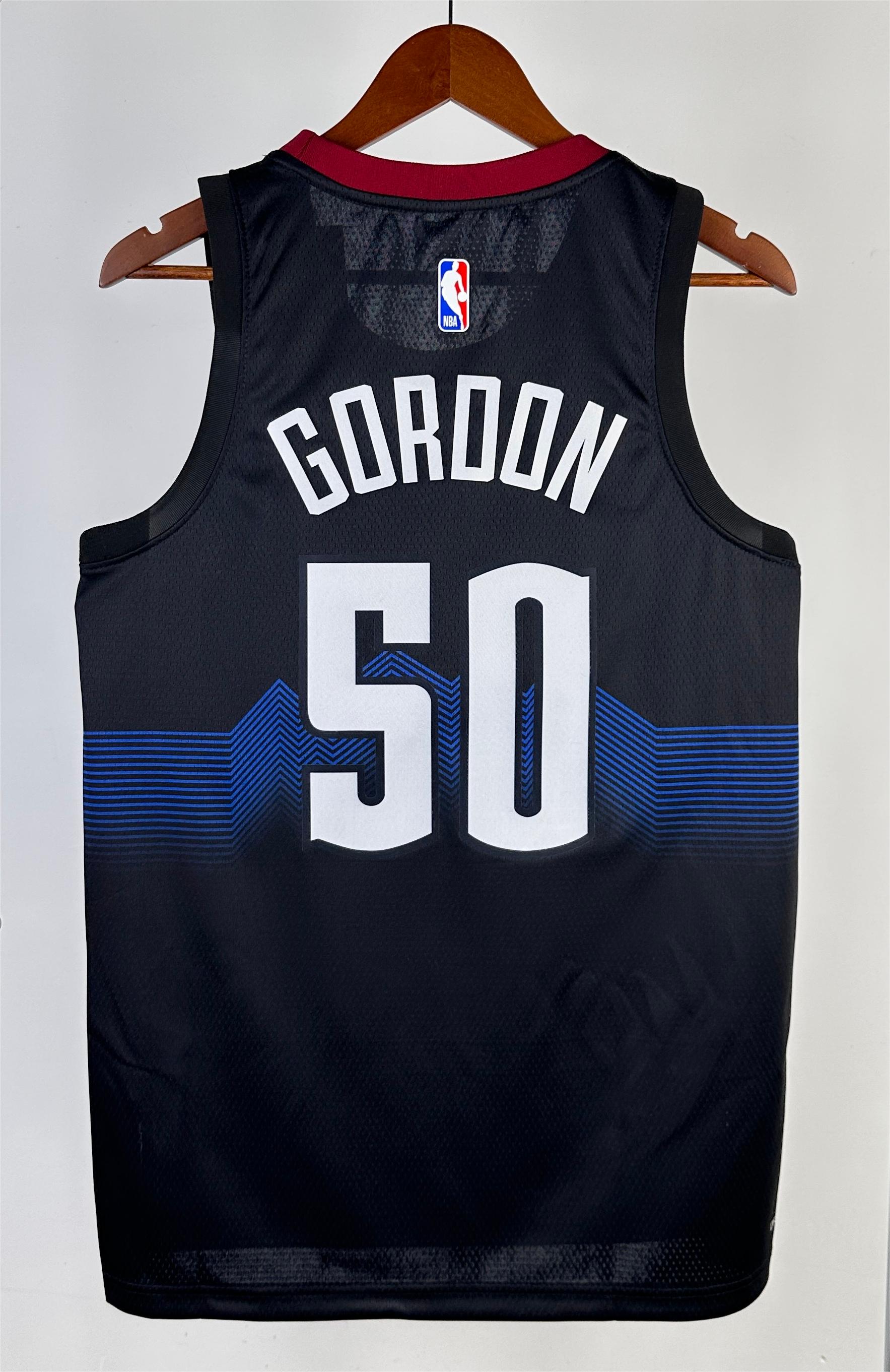 NBA Men Season 2024 Denver Nuggets Black City Edition #50 GORDON Jersey High Quality Name and Number Print - leoleo123123