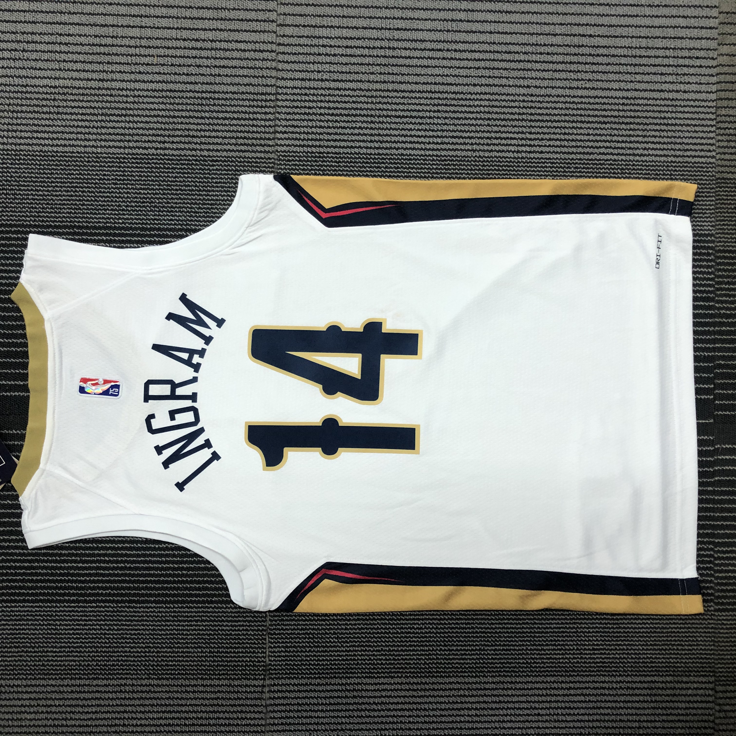 NBA Men 75th Anniversary New Orleans Pelicans White #14 INGRAM Jersey High Quality Name and Number Print - leoleo123123