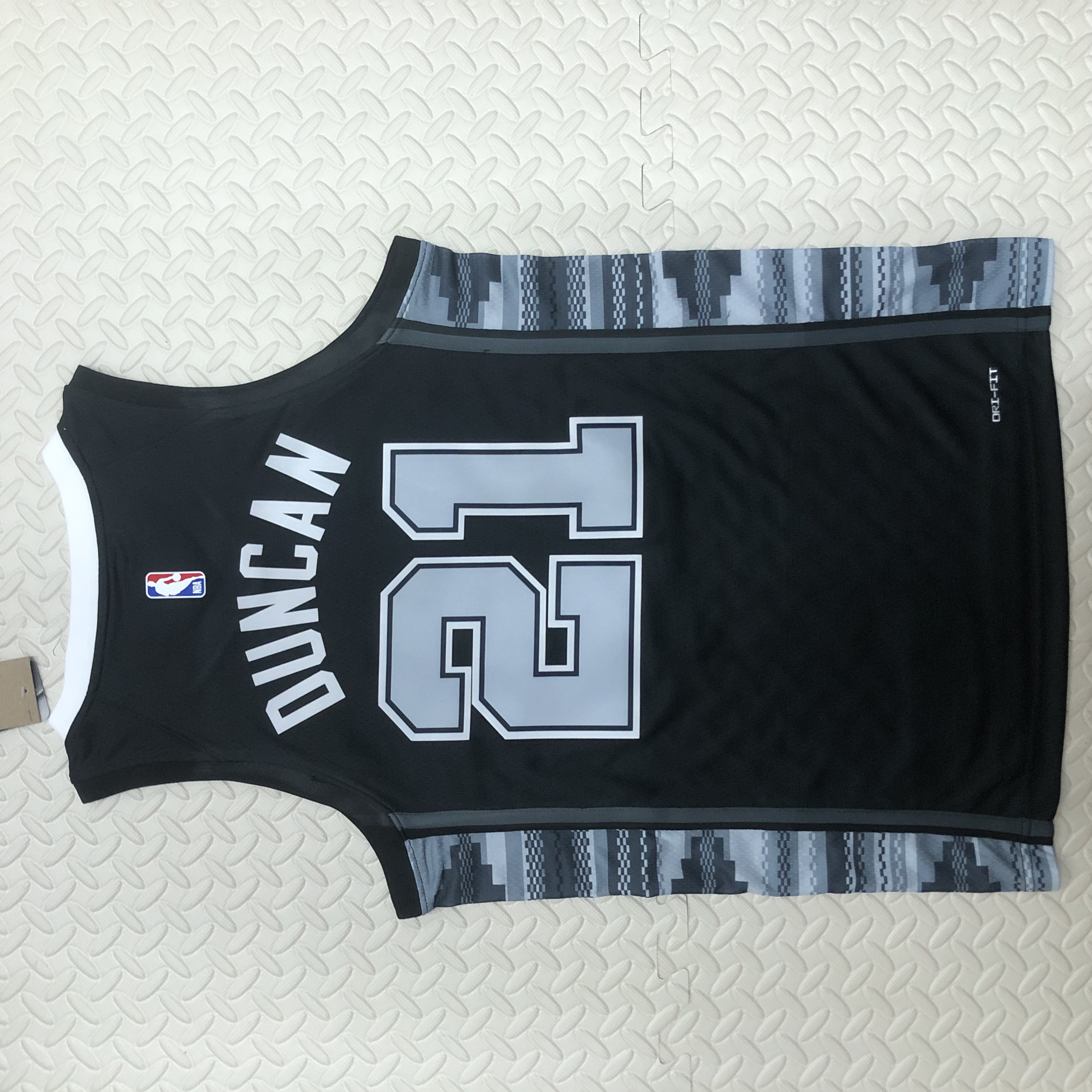 NBA Men Season 2023 San Antonio Spurs Black with Jordan Logo #21 DUNCAN Jersey High Quality Name and Number Print - leoleo123123