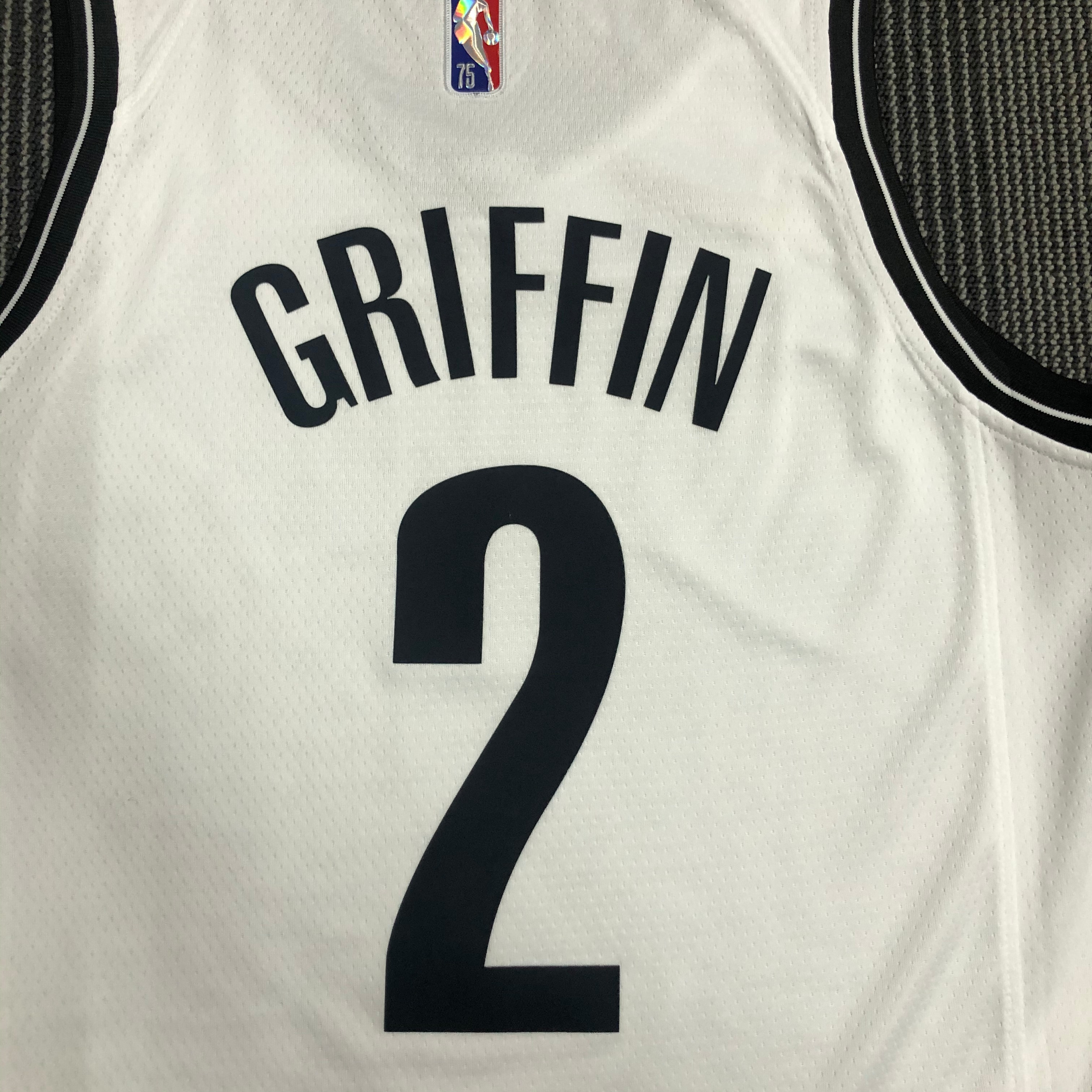NBA Men 75th Anniversary Brooklyn Nets White #2 GRIFFIN Jersey High Quality Name and Number Print - leoleo123123