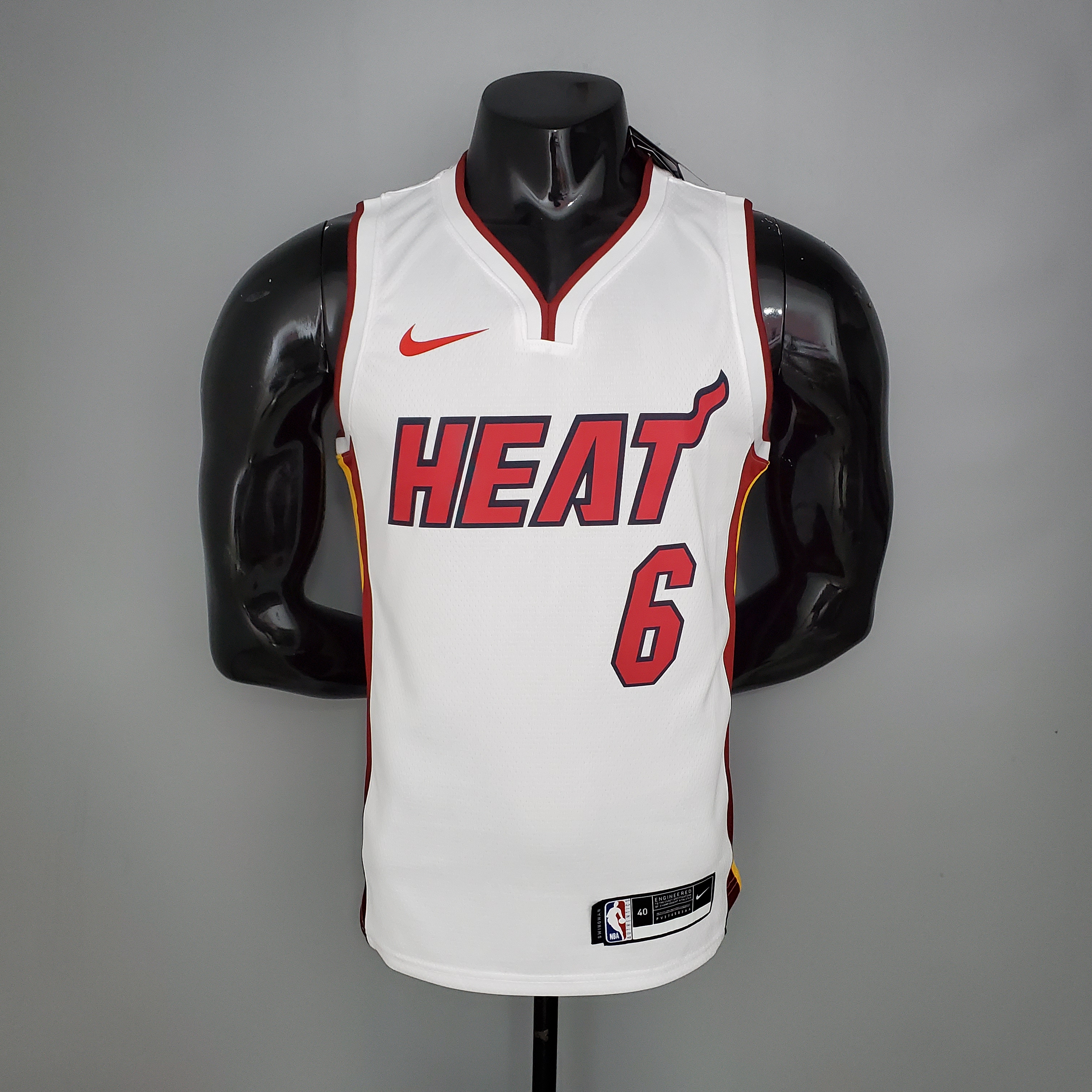 NBA Men Miami Heat White #6 JAMES Jersey High Quality Name and Number Print - leoleo123123