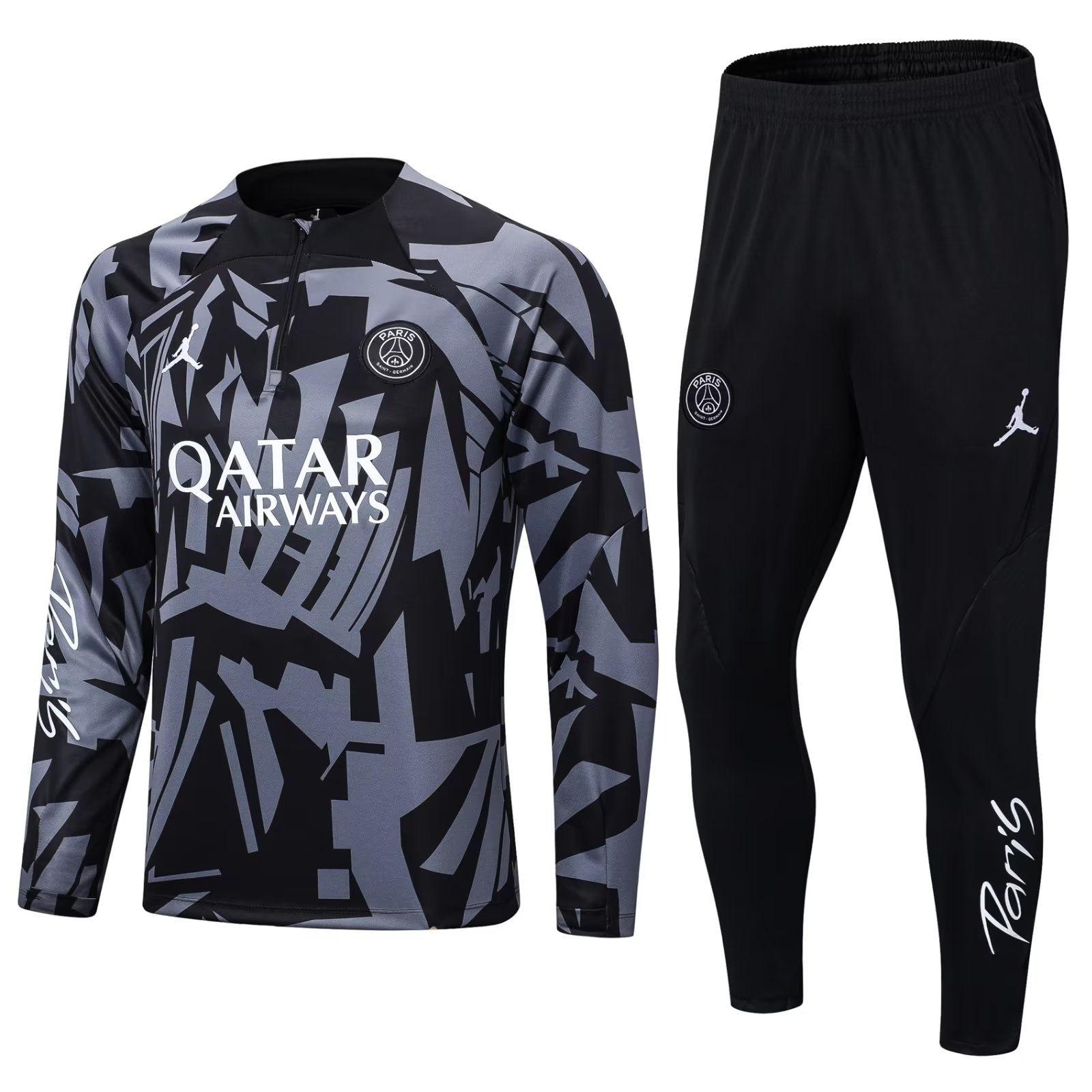 22/23 PSG Black with Jordan Logo Sweater Tracksuit Thai Quality - leoleo123123