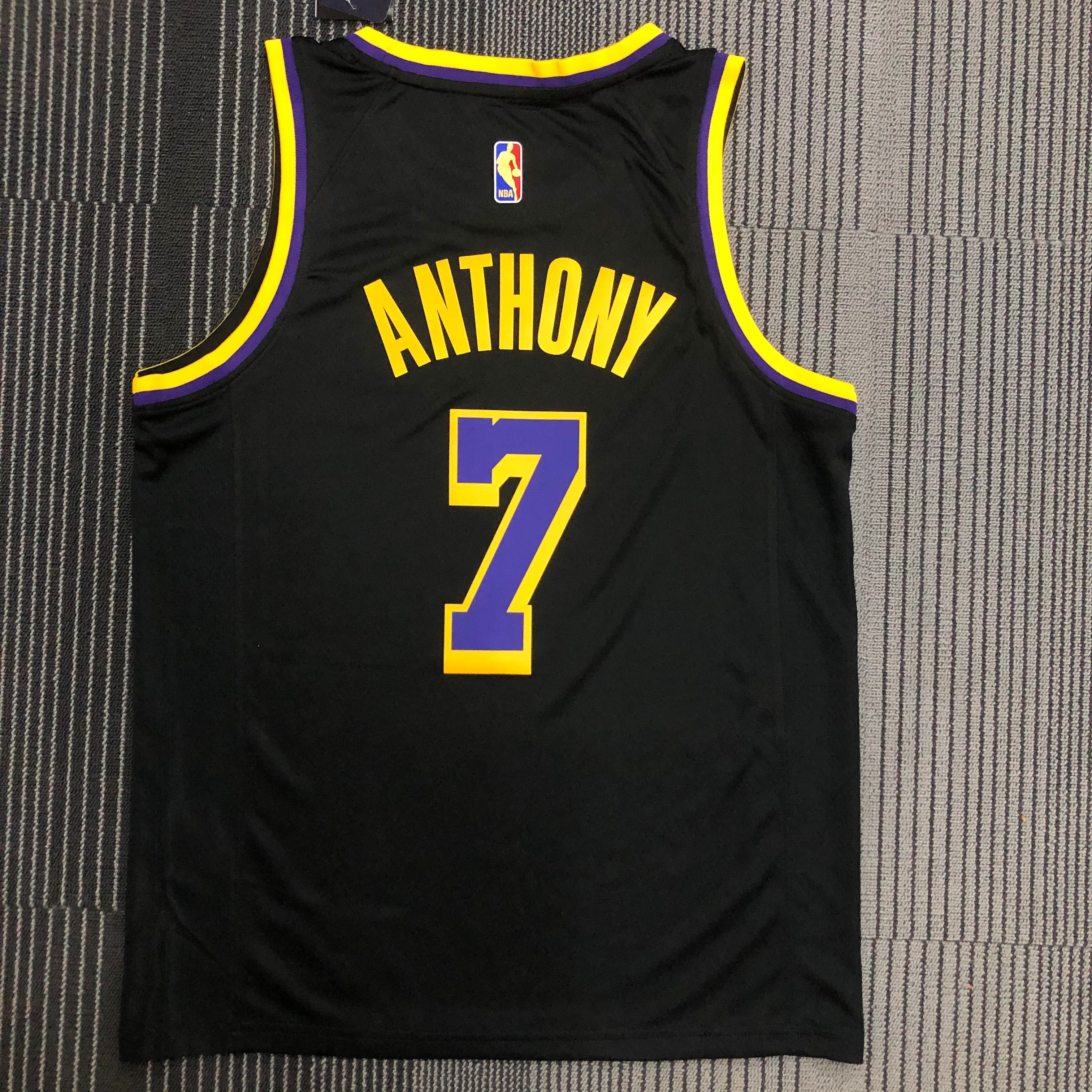 2021 NBA #7 ANTHONY Lakers Bonus Edition Black NBA Jersey High Quality Name and Number Print - leoleo123123