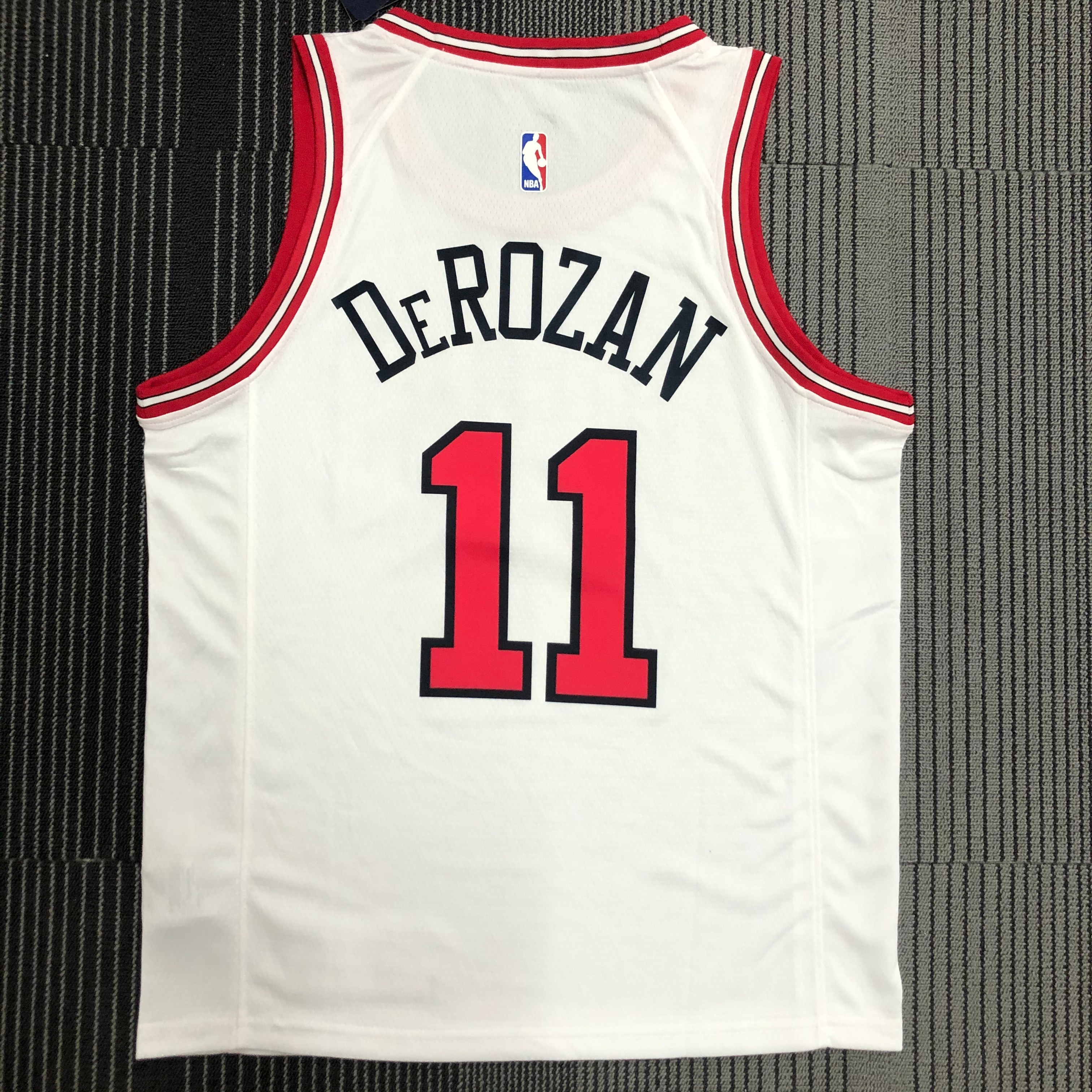 NBA Men Chicago Bulls White #11 DEROZAN Jersey High Quality Name and Number Print - leoleo123123