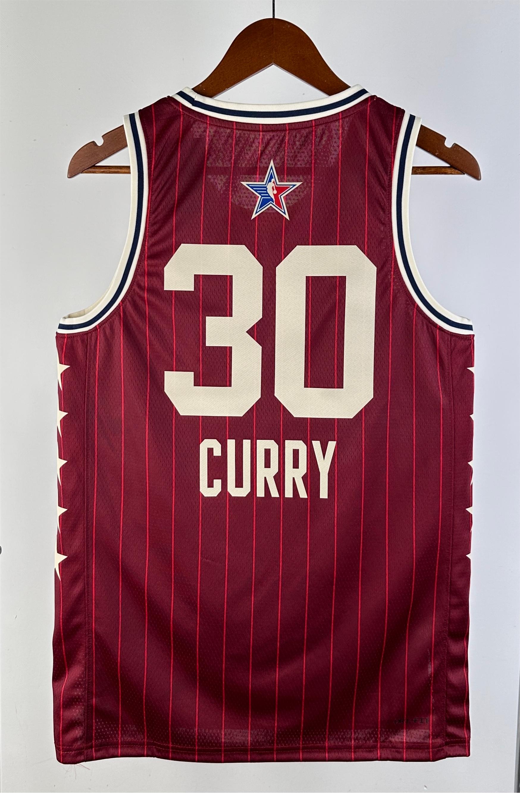 NBA Men 2024 Los Angeles Lakers All Stars Red #30 CURRY Jersey High Quality Name and Number Print - leoleo123123